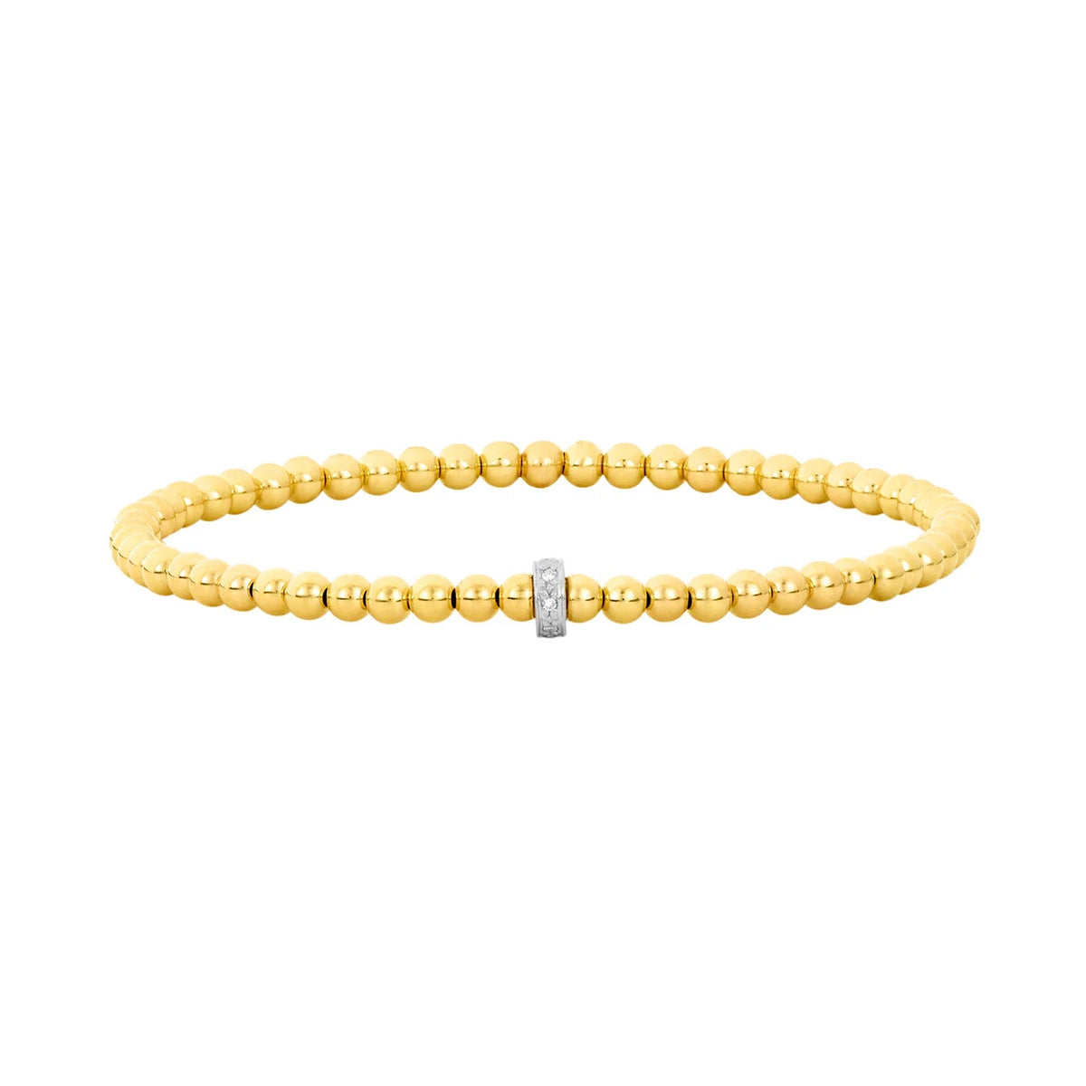 3mm Signature Bracelet with 14k Diamond Rondelle - Detour Boutiques