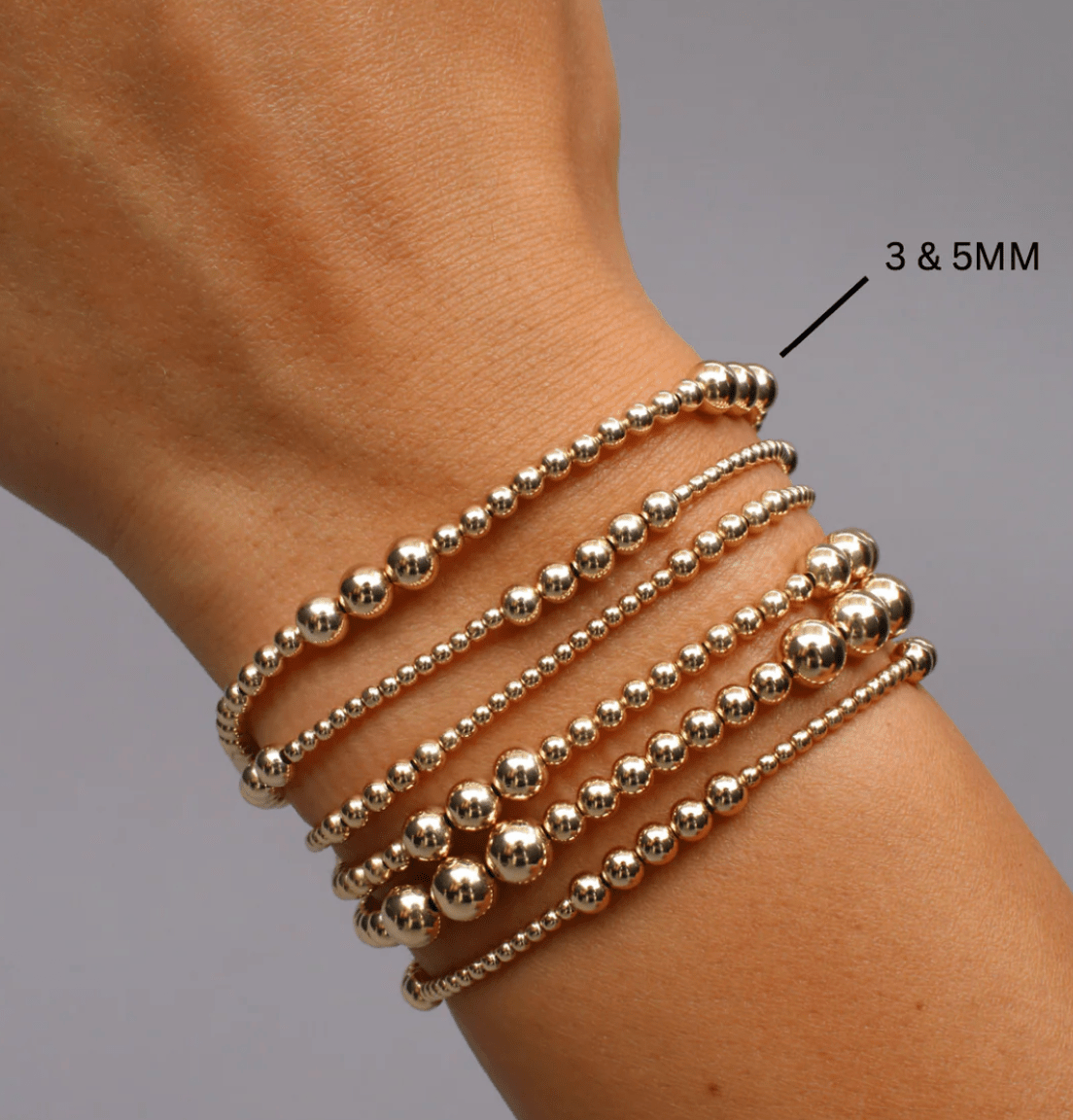 3MM/5MM Mixed Bead Bracelet - Detour Boutiques