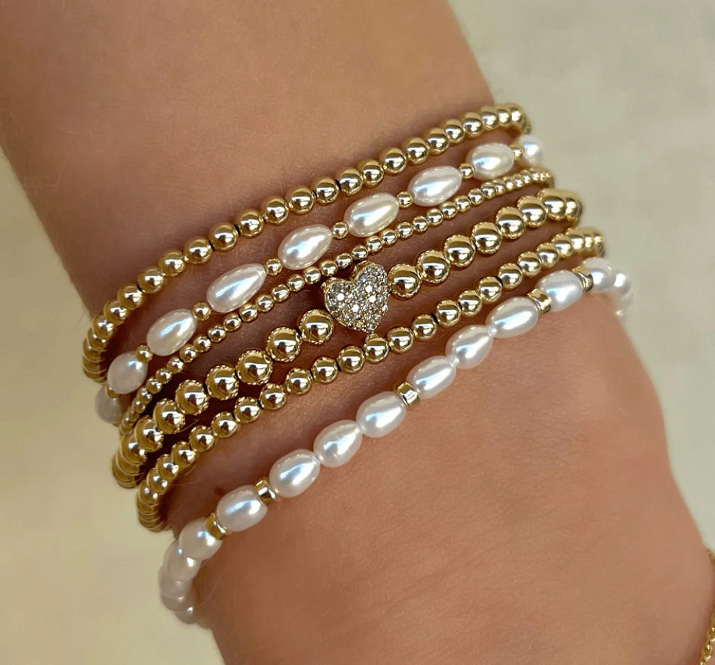 4MM Signature Bracelet with 14k Diamond Heart Bead - Detour Boutiques