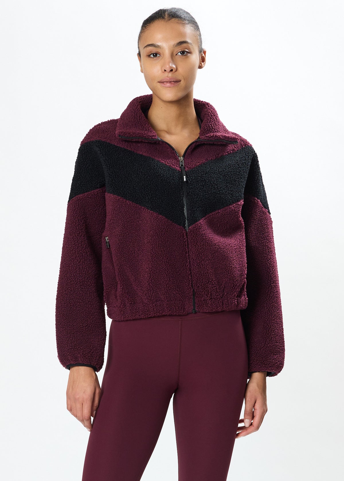 LOTTIE CHEVRON SHERPA FULL ZIP JACKET