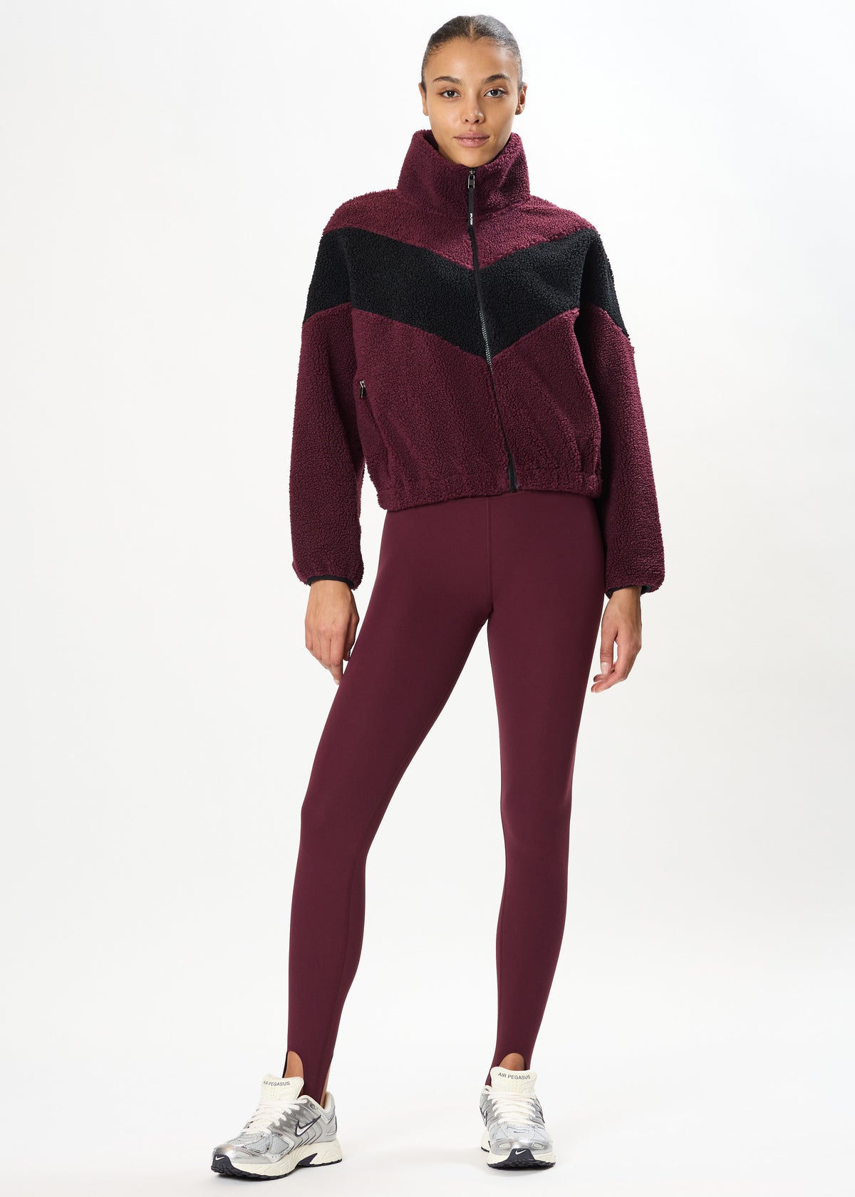 LOTTIE CHEVRON SHERPA FULL ZIP JACKET