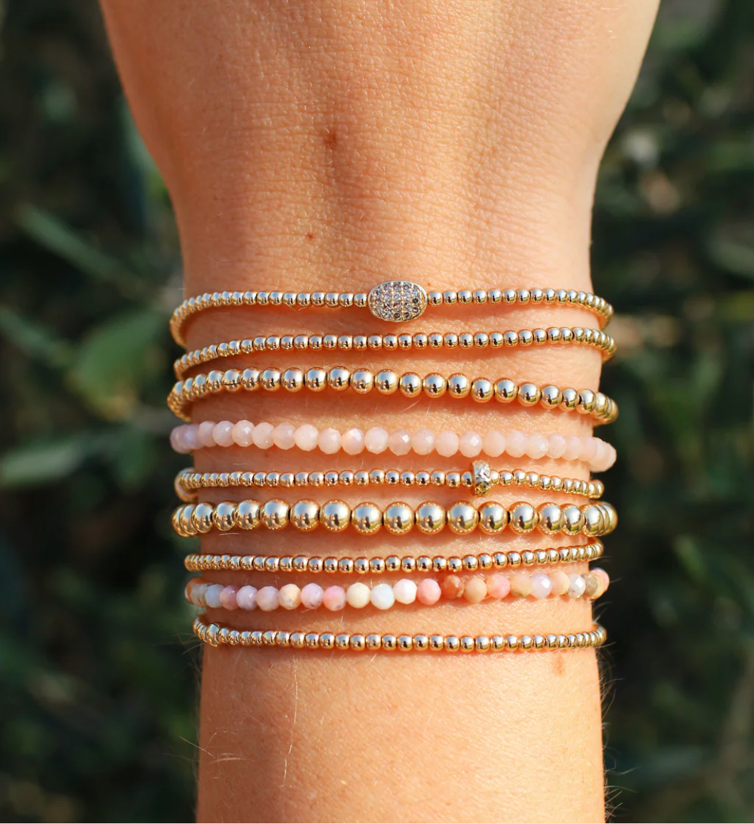 2MM Signature Bracelet with 14k Diamond Bean