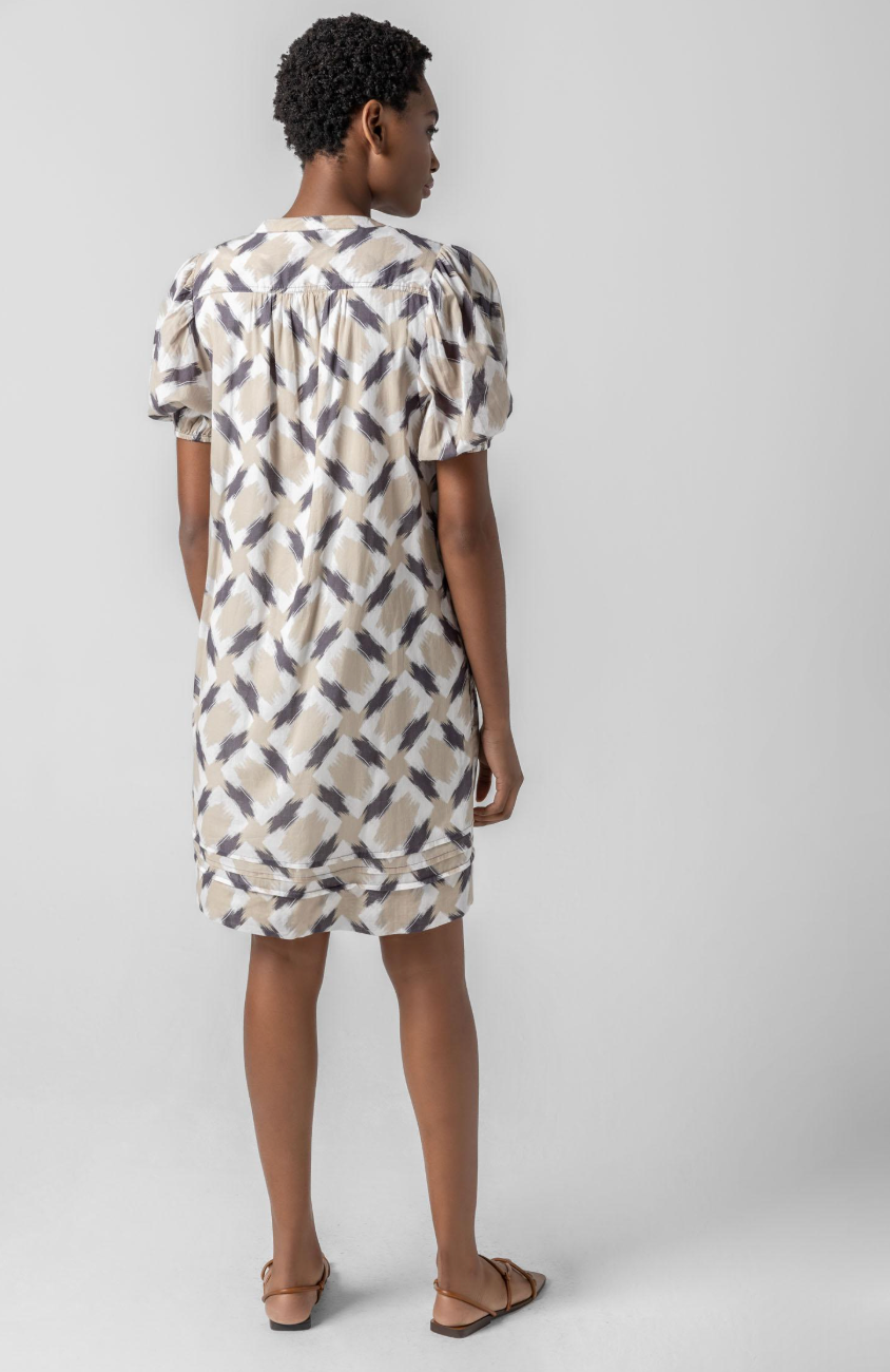 Shirred Elbow Sleeve Dress