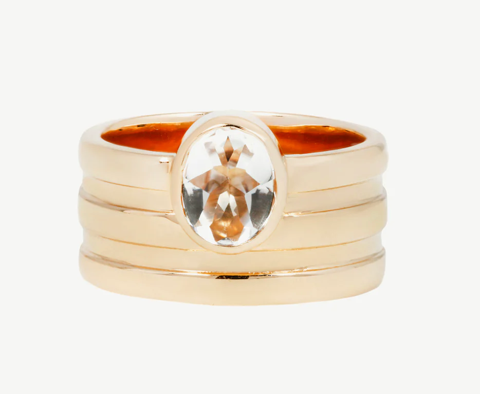 Row Ring in Topaz