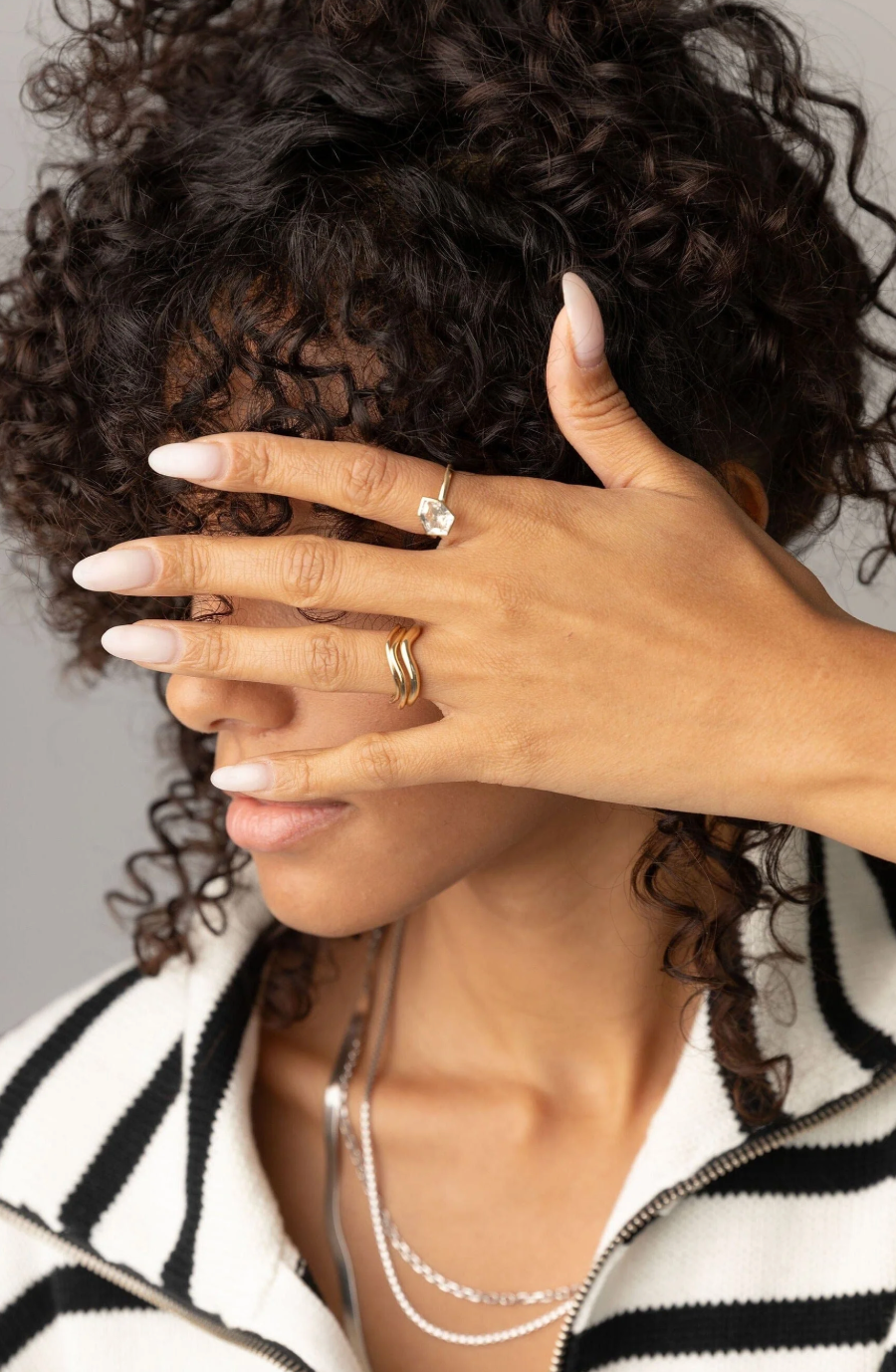 White Topaz Shield Jollie Ring