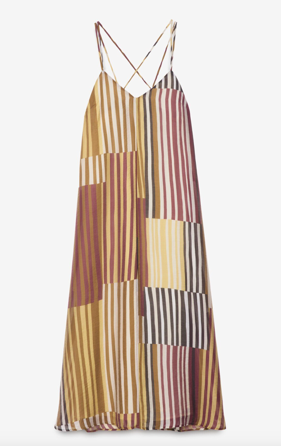 Long dress with V-neck
