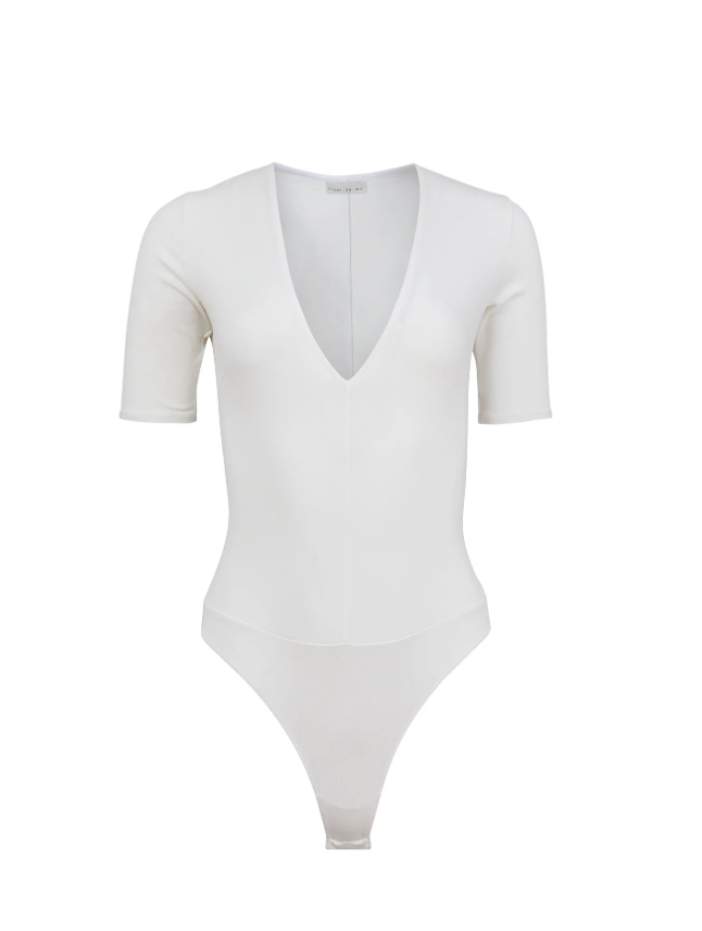 Organic Cotton Deep V Bodysuit