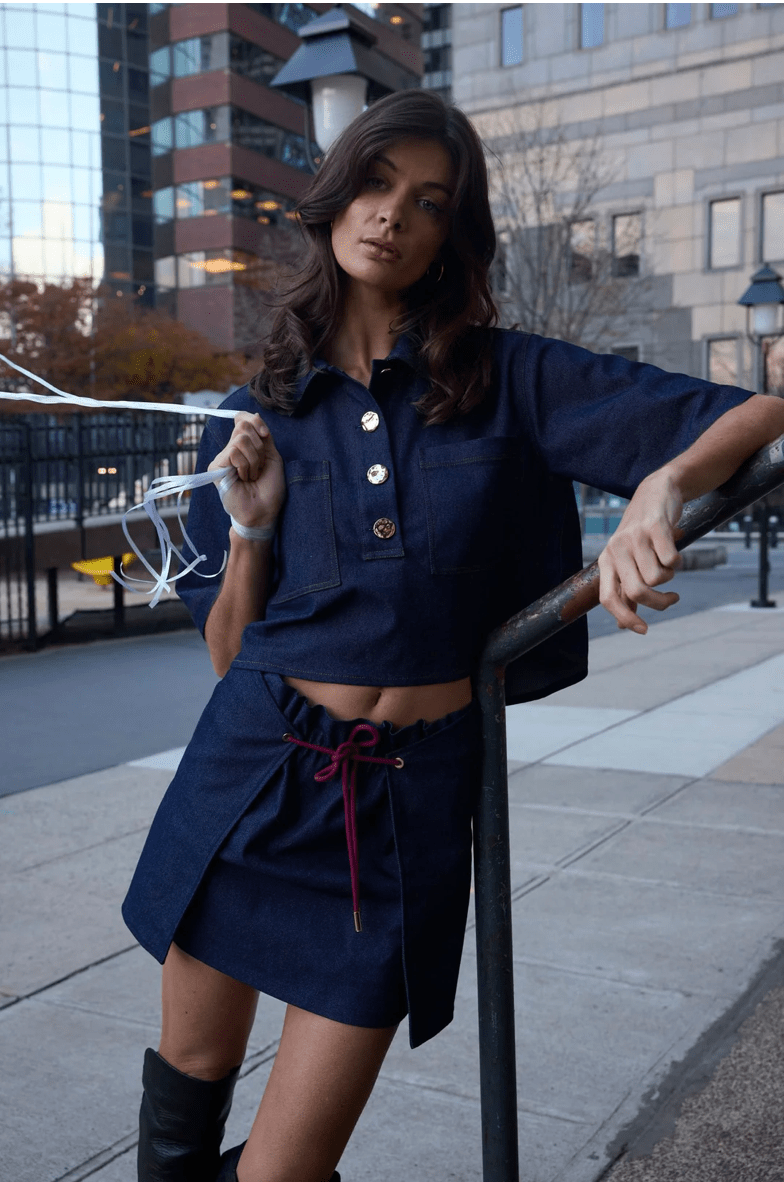 Abel Wrap Denim Skirt - Detour Boutiques