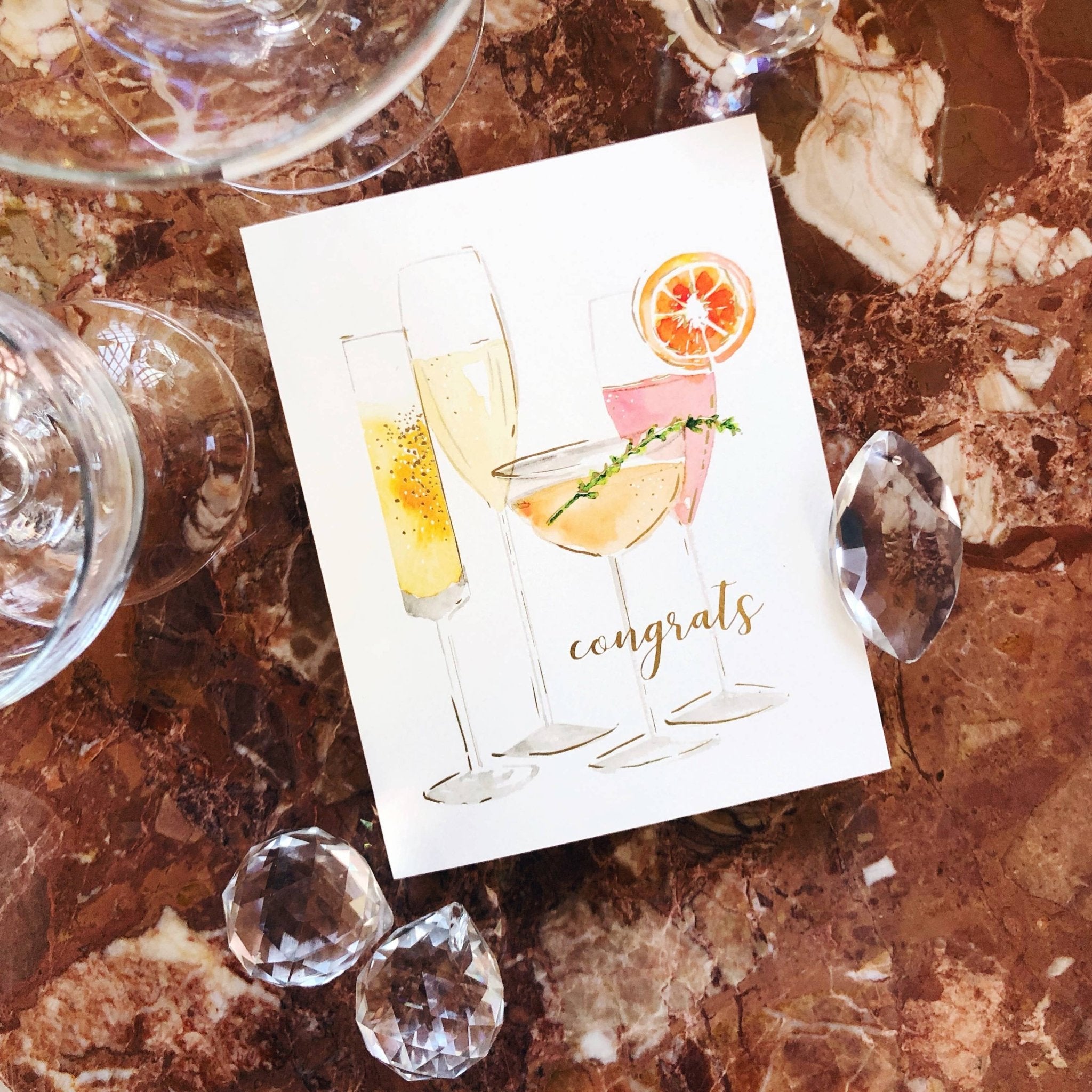 Abigail Jayne Design - Bubbly Congrats Greeting Card | Love Cheers Wedding Card - Detour Boutiques