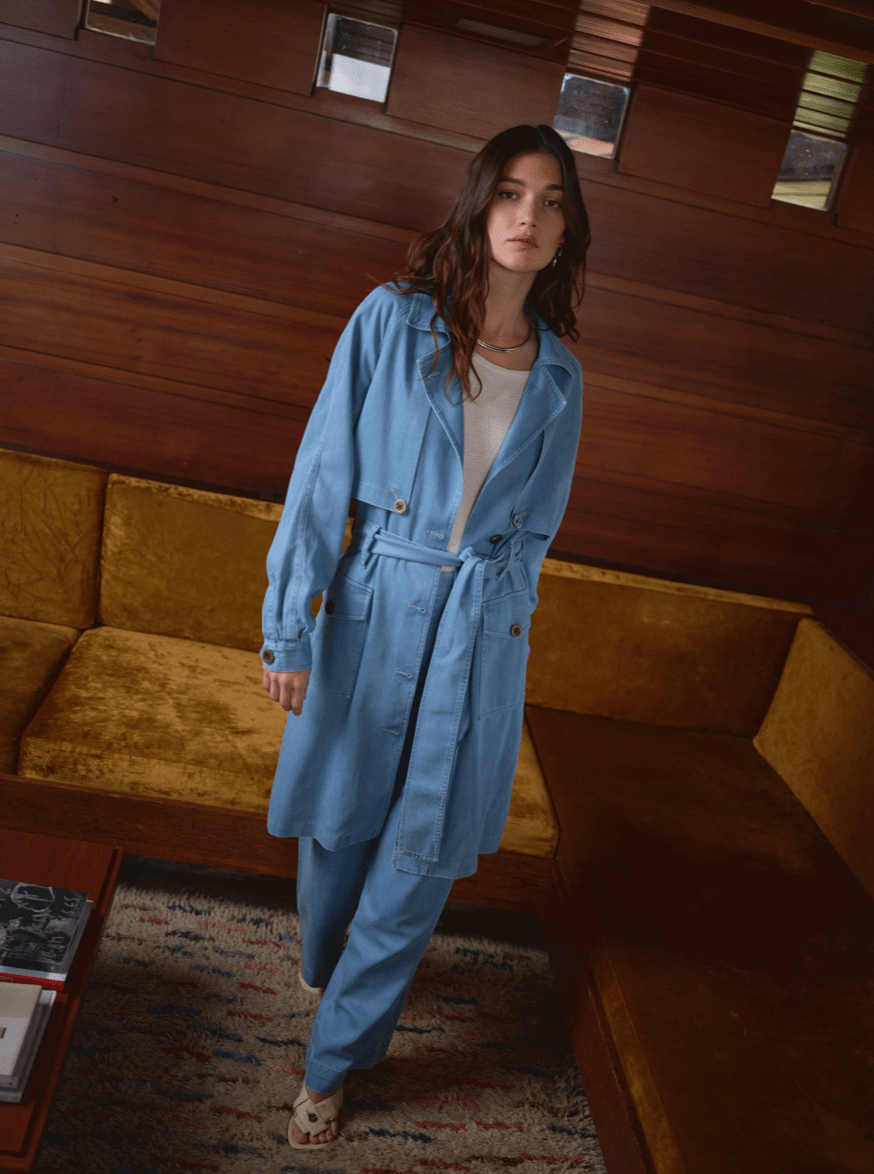 Amelie Trench Coat in Tencel Cotton Blend - Detour Boutiques