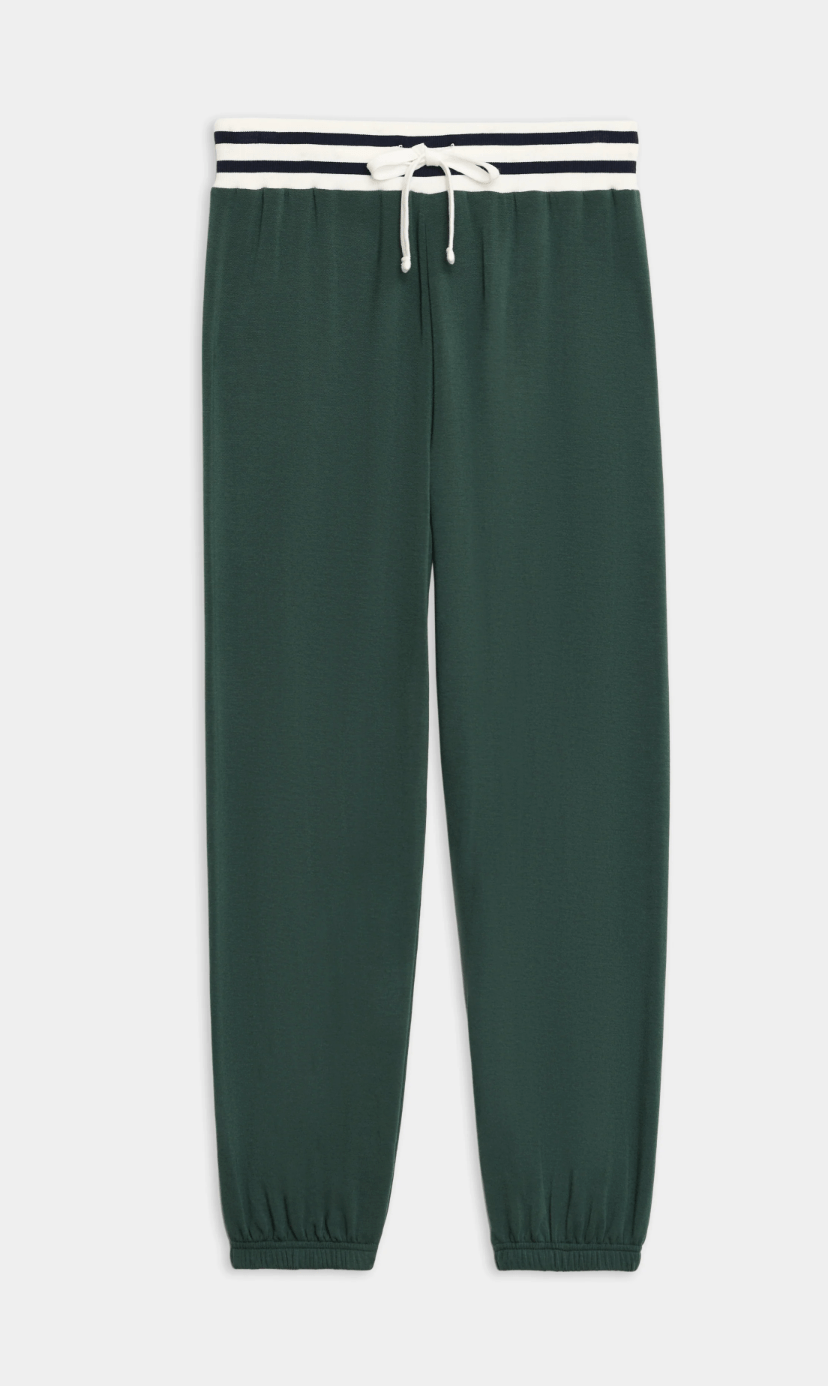 Andie Oversized Fleece Sweatpant W/ Stripe - Detour Boutiques