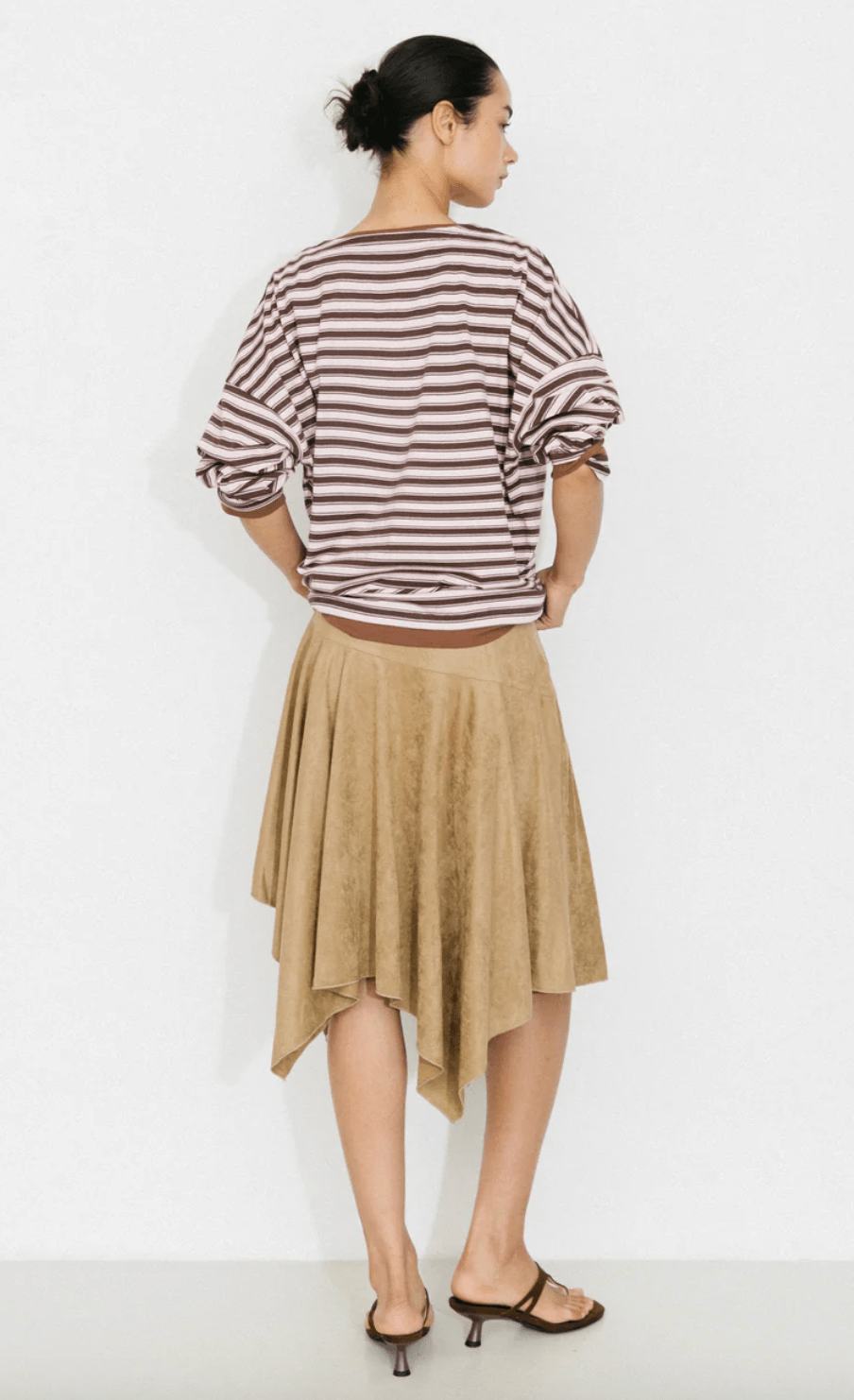 Asymmetrical Suede Skirt - Detour Boutiques
