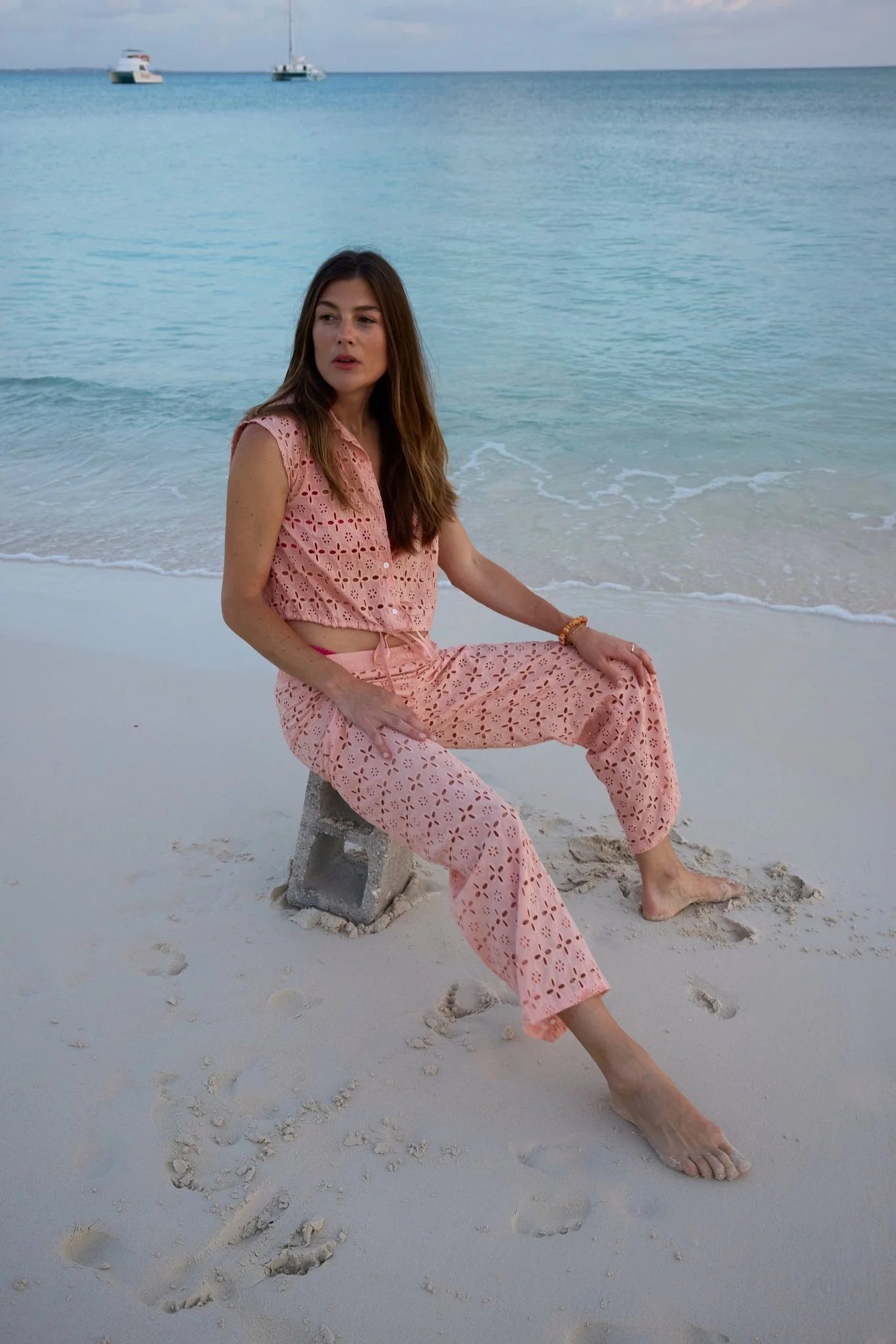 Beth Cotton Eyelet Pant - Detour Boutiques