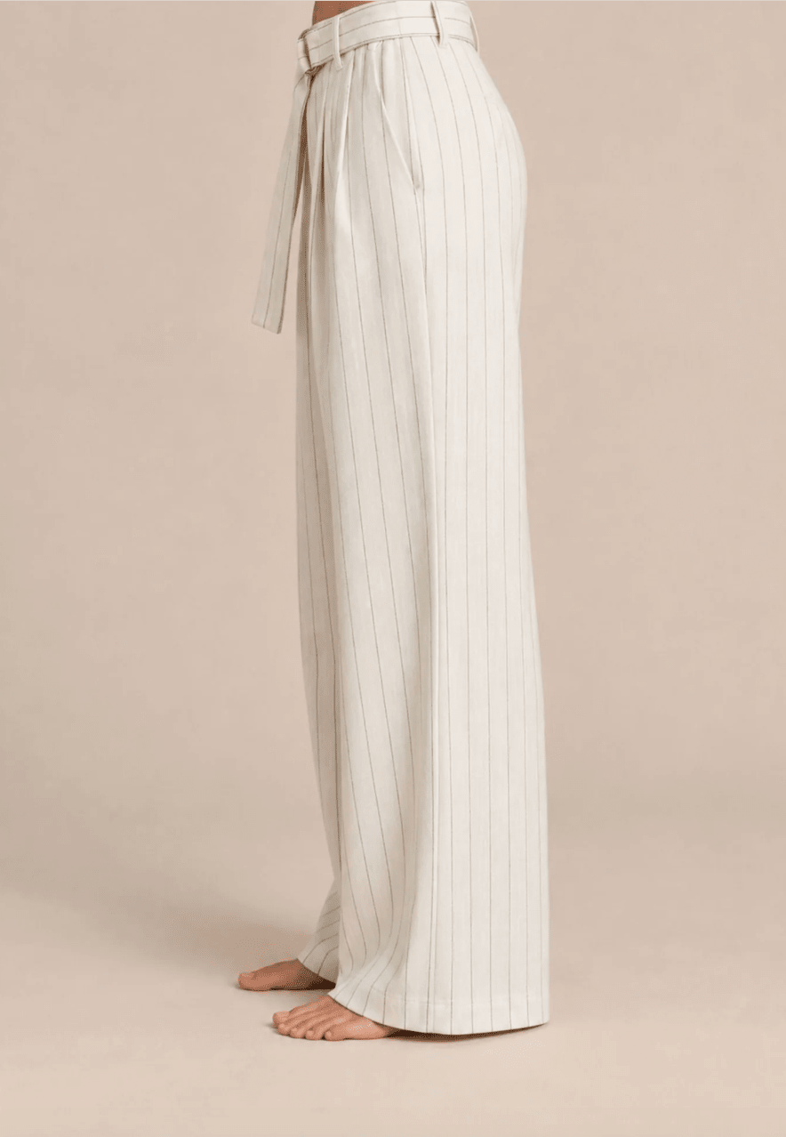 Clarke Striped Belted Pants - Detour Boutiques