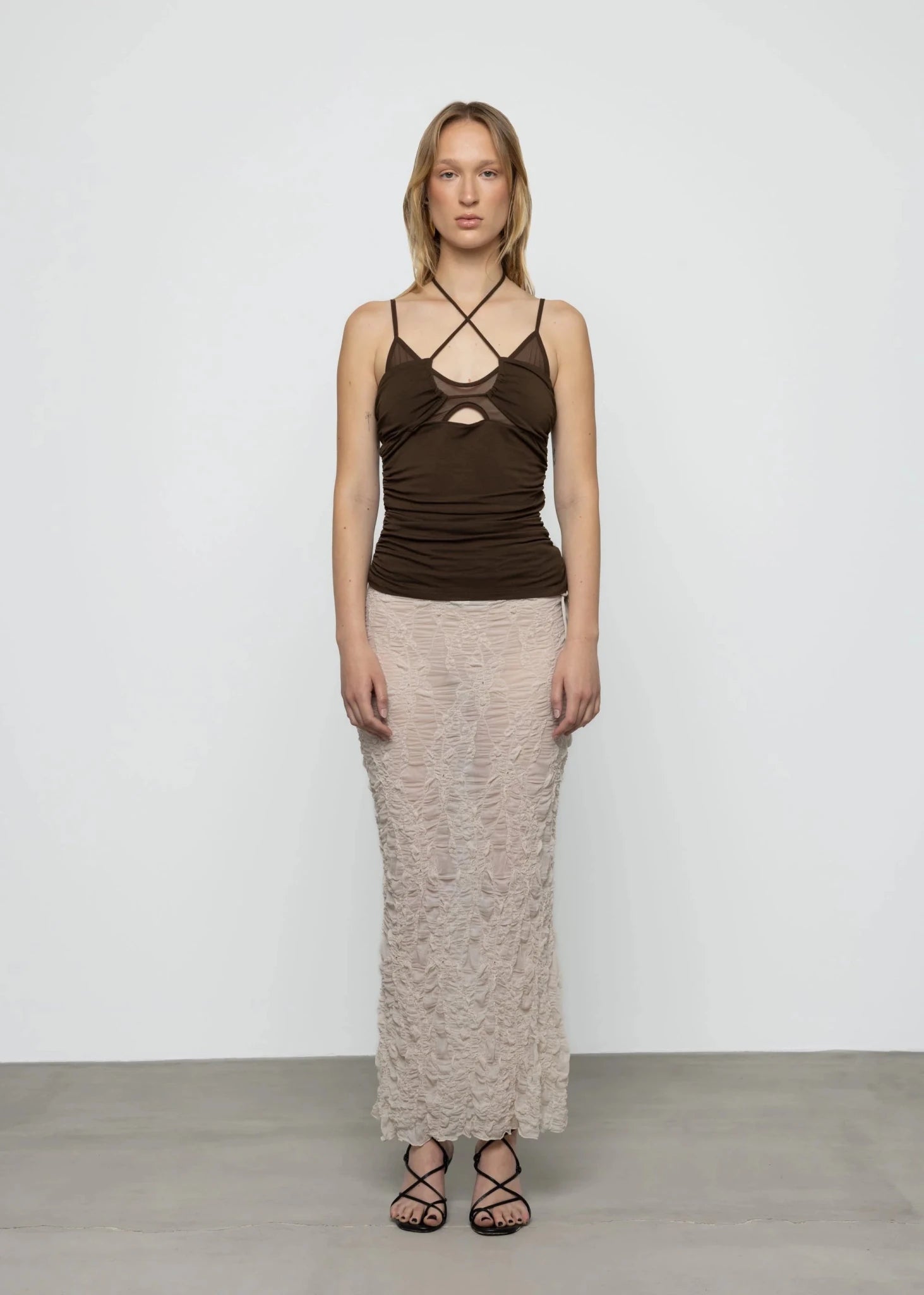 Contrast Double Layered Top - Detour Boutiques