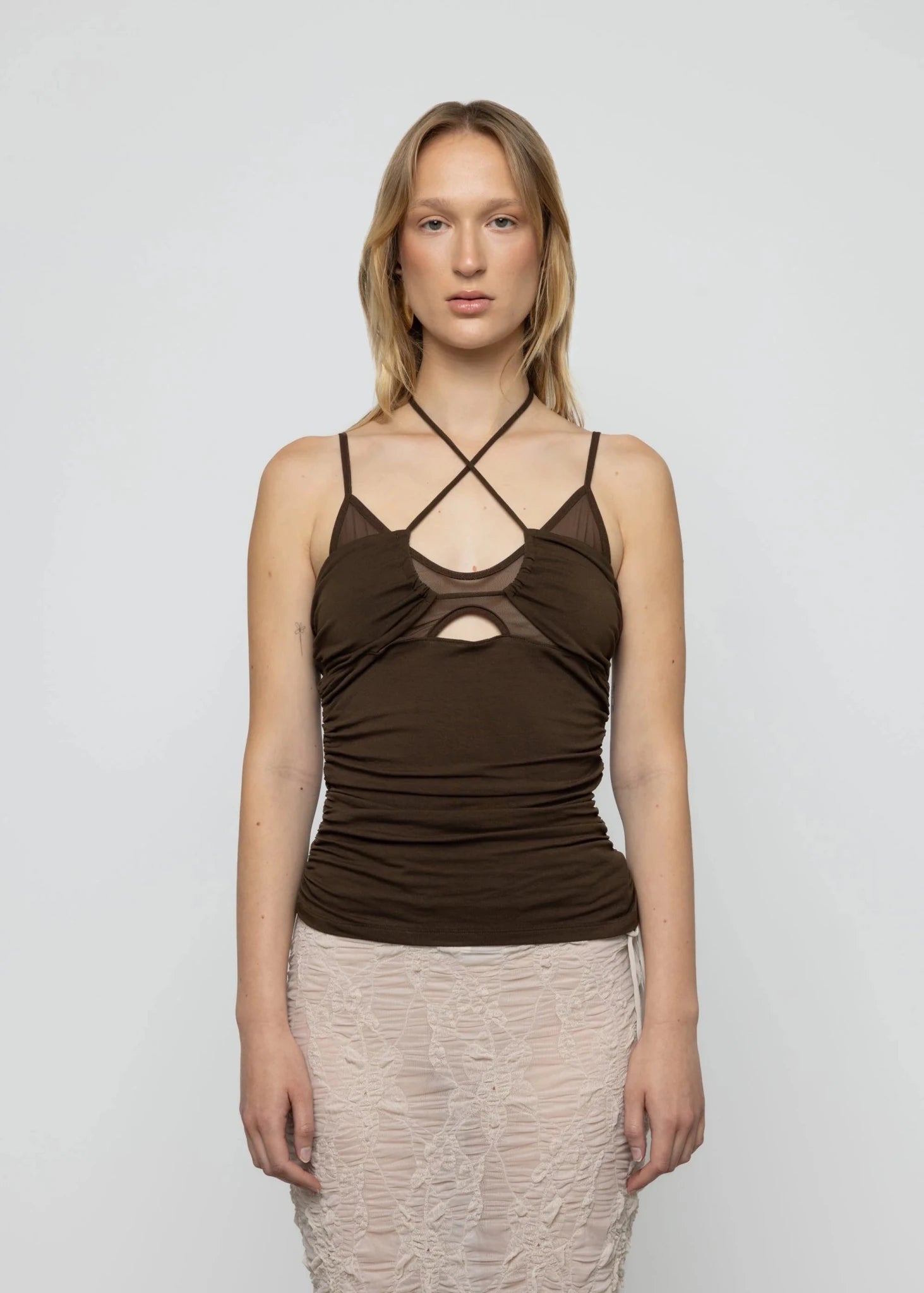 Contrast Double Layered Top - Detour Boutiques