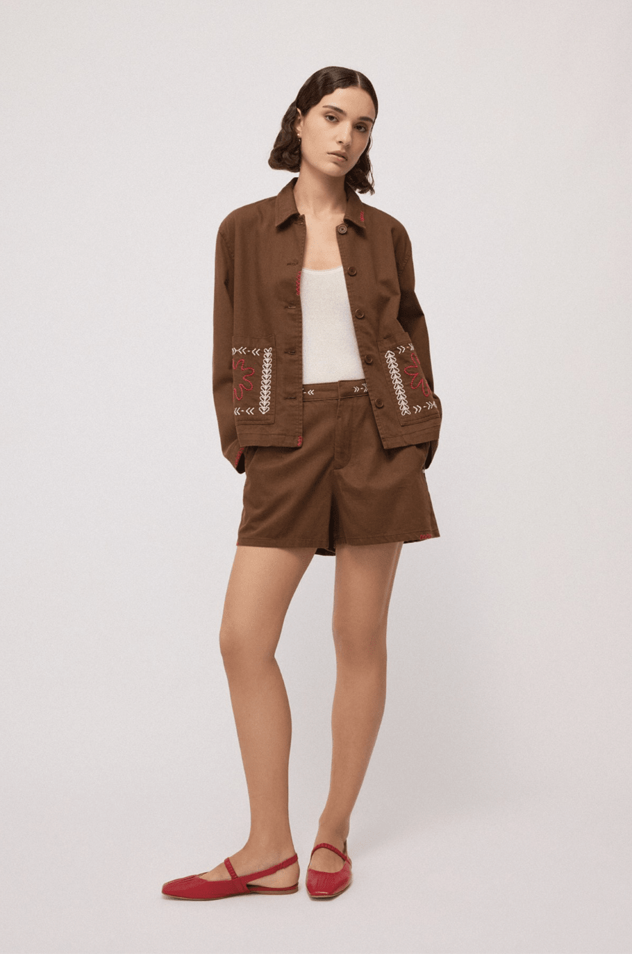 Cotton Embroidered Jacket - Detour Boutiques