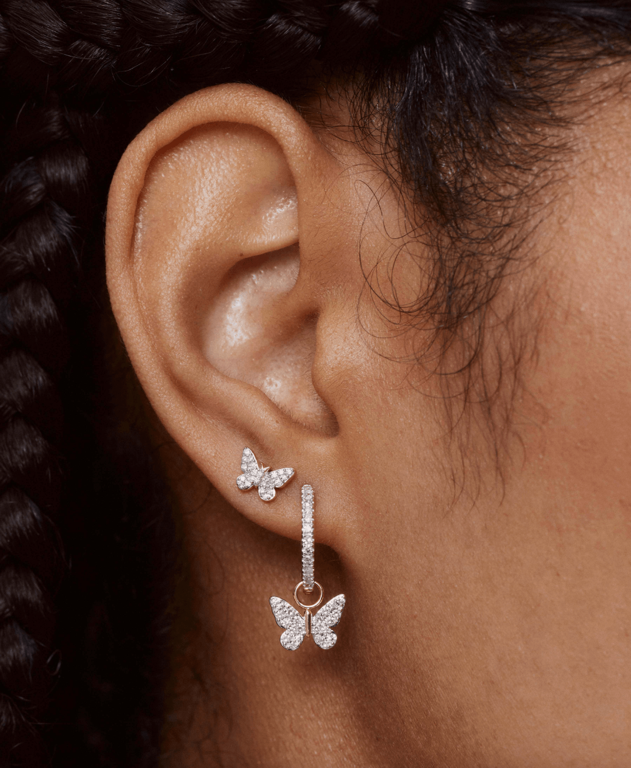 Diamond Butterfly Studs - Detour Boutiques