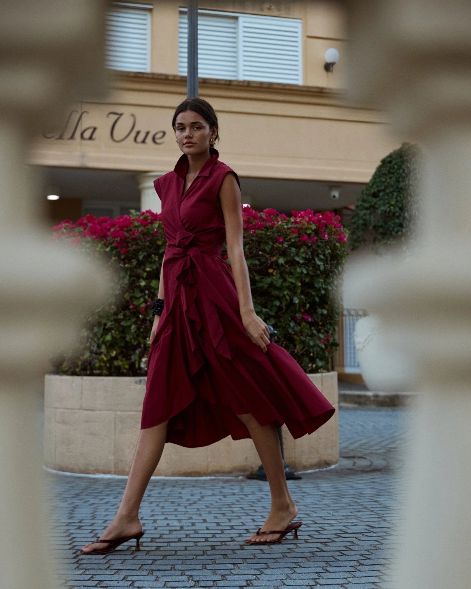 Diana Ruffle Wrap Dress - Detour Boutiques