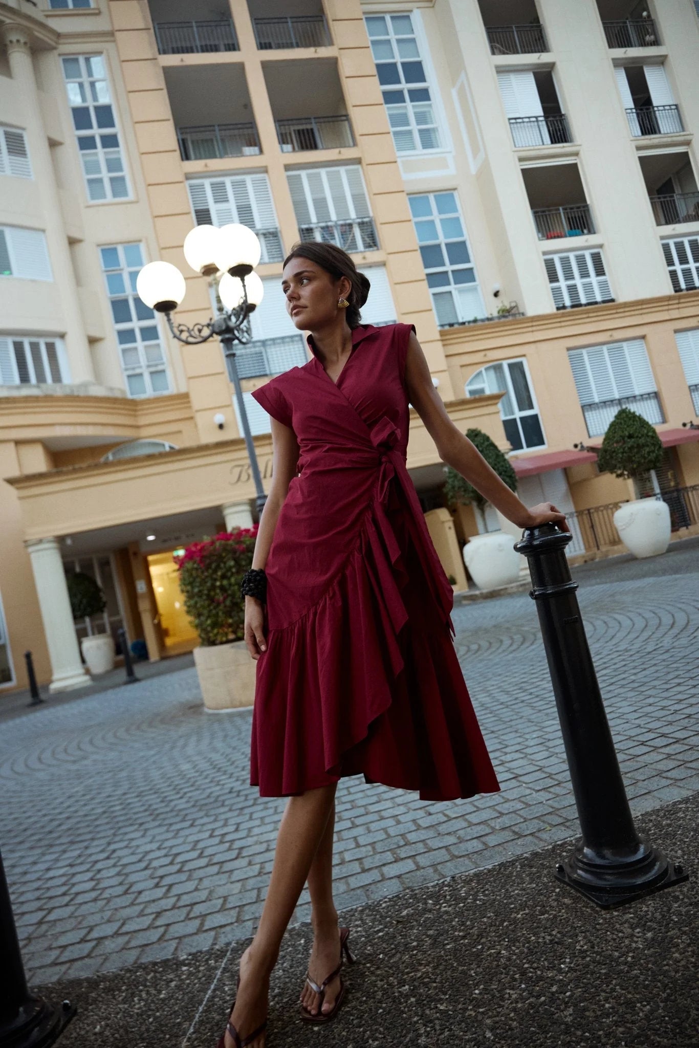 Diana Ruffle Wrap Dress - Detour Boutiques