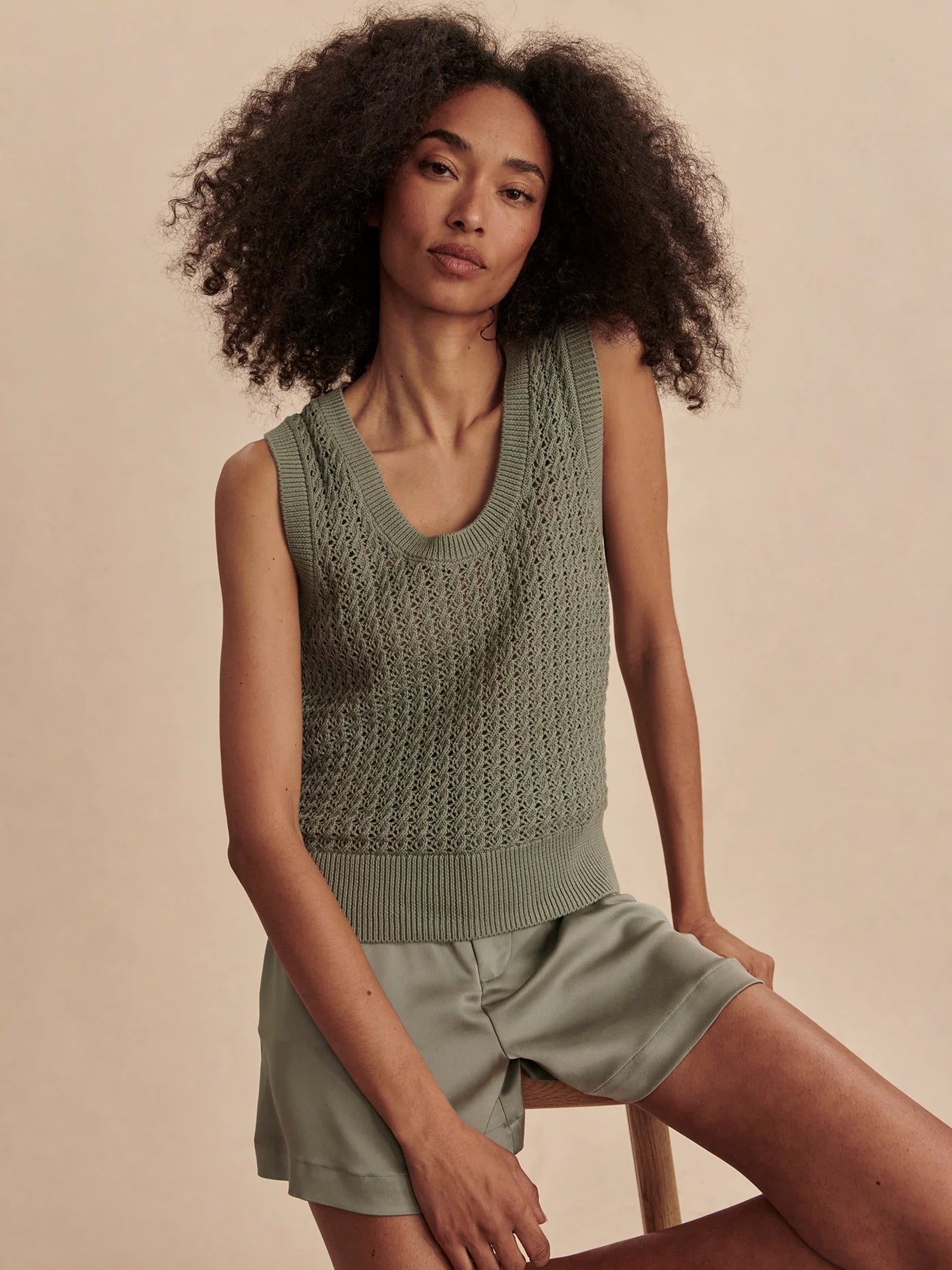 Ferns Open Knit Tank - Detour Boutiques