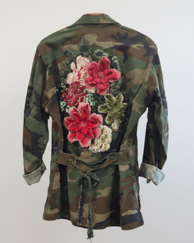 Floral Applique Jacket - Detour Boutiques