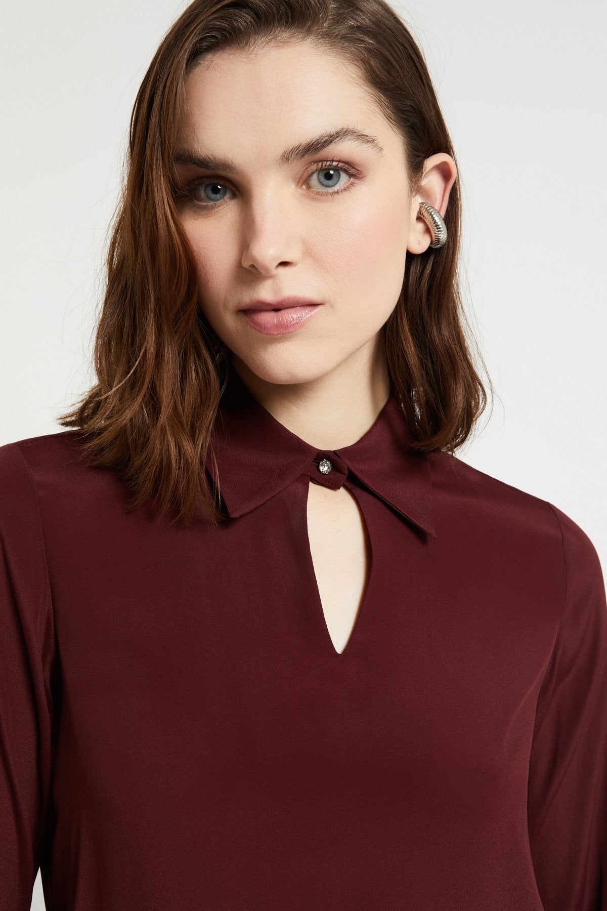 Flowy Polo Blouse - Detour Boutiques