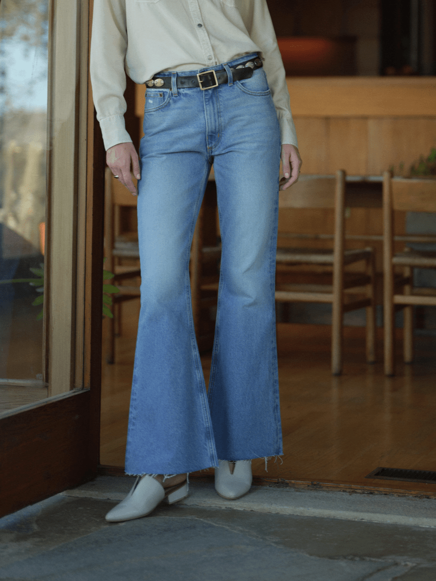 Freya Flare Jean in Japanese Denim - Detour Boutiques