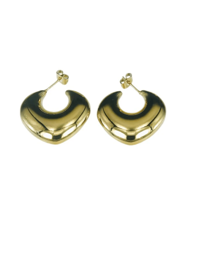 Gold Puffy Hoop Earring - Detour Boutiques