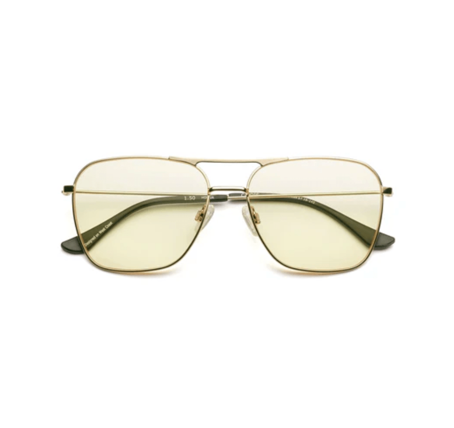 Hooper Polished Gold Readers - Detour Boutiques