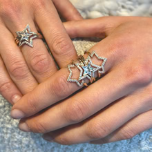 Star Friendship Rings Six Point Diamond