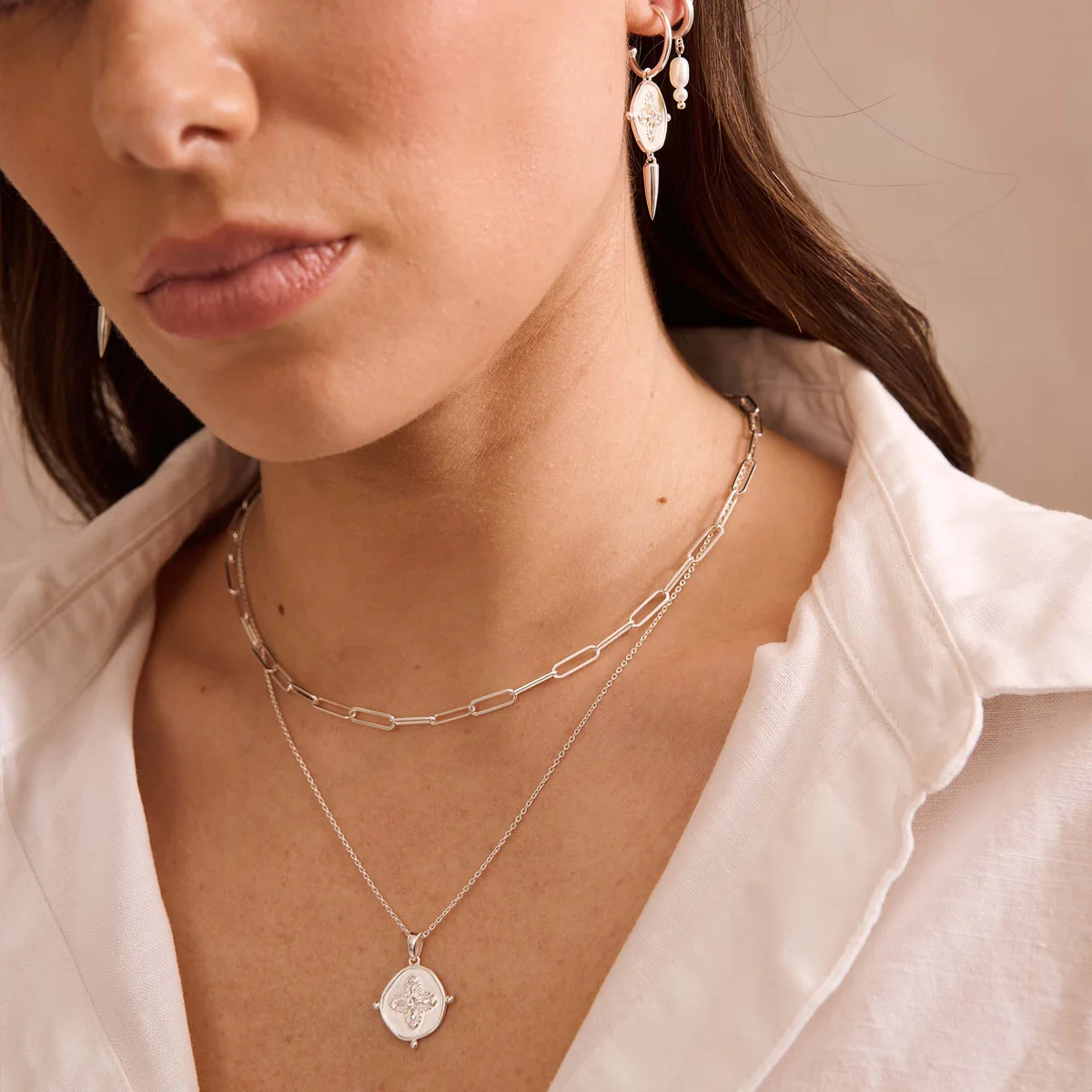 Sahara Medallion Necklace - Silver