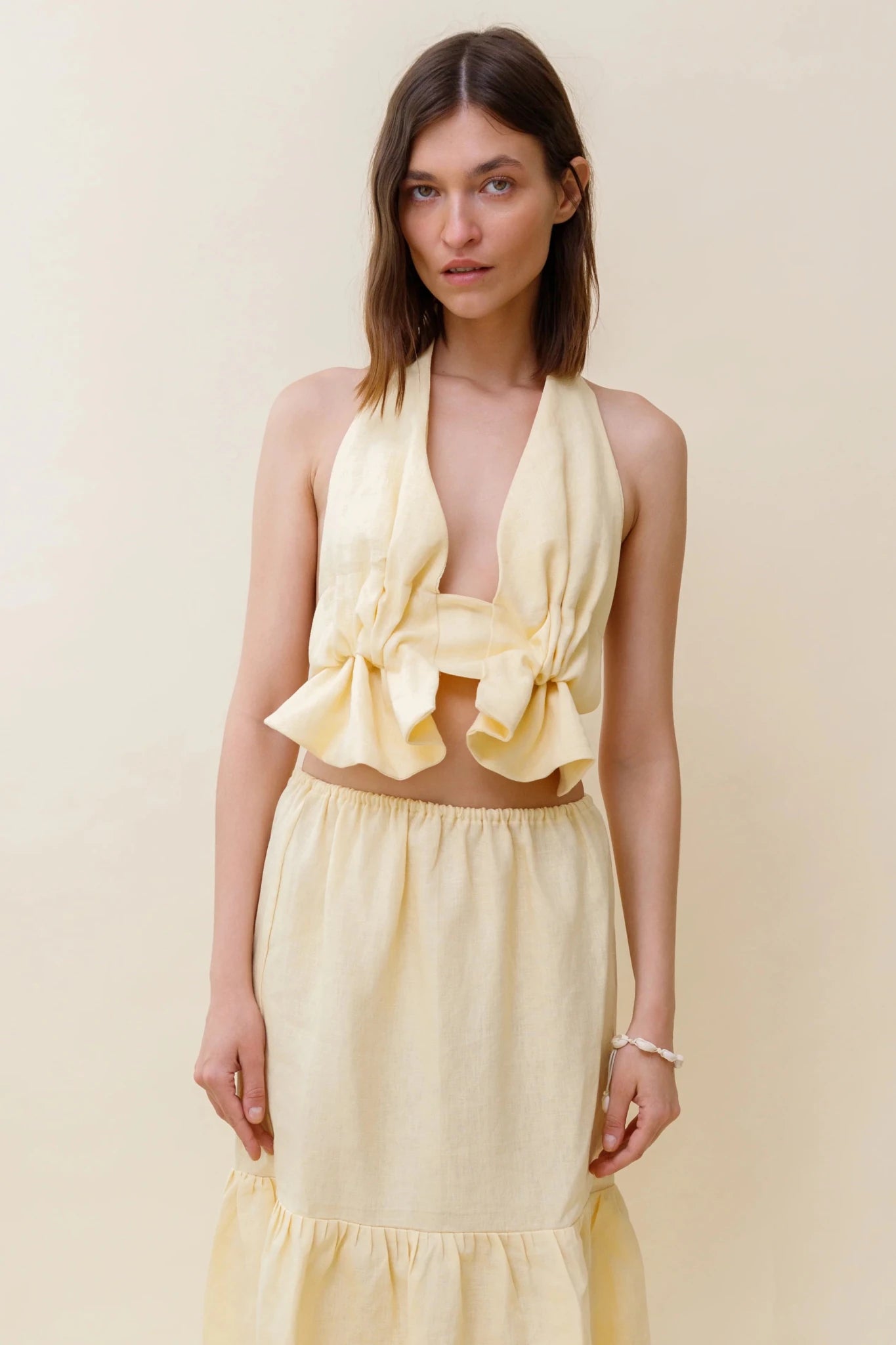 Juana Open - Back Linen Halter Top - Detour Boutiques