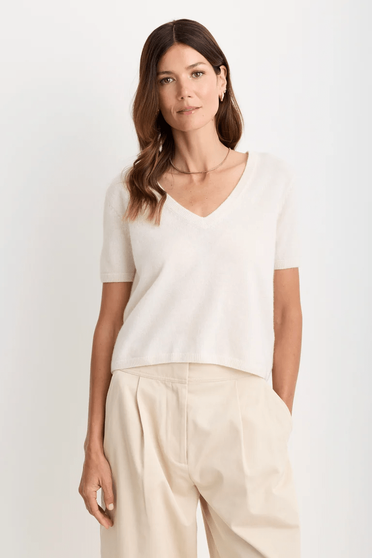 Kadri Cashmere Vneck Tee - Detour Boutiques
