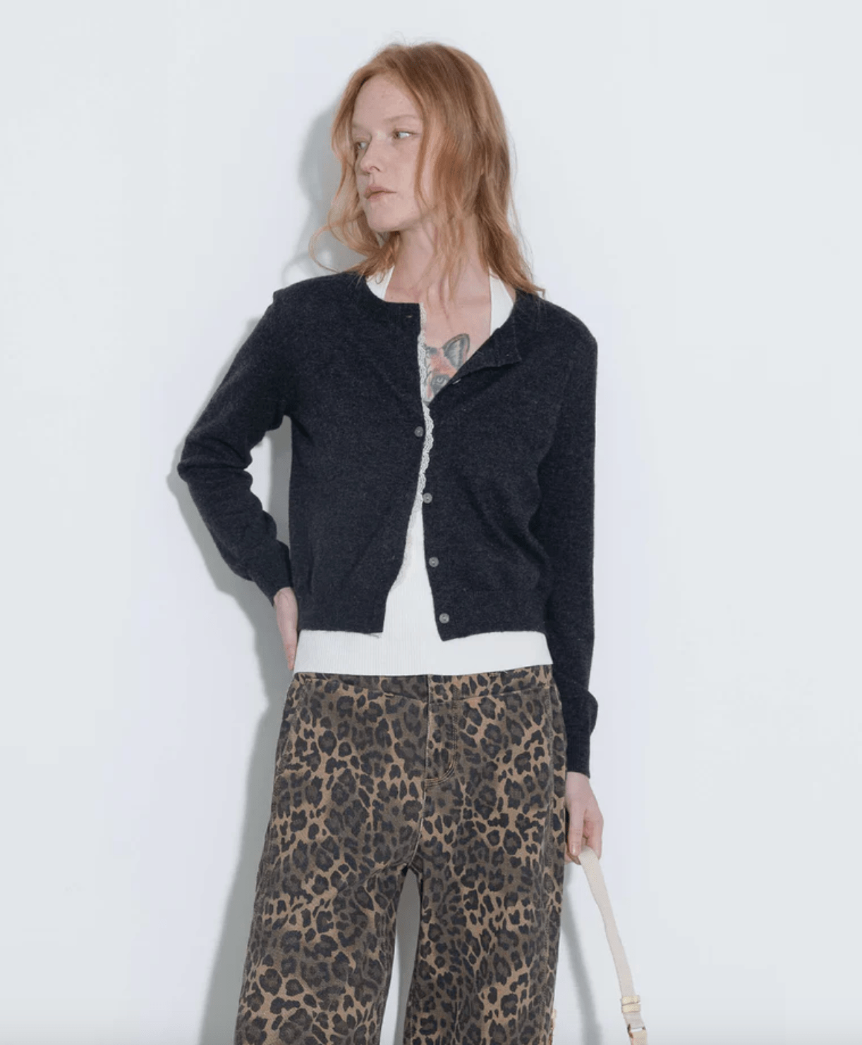 Lace Trim Knit Wool Cardigan - Detour Boutiques