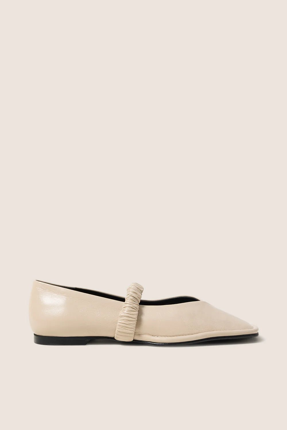 Lautan Cream Leather Ballet Flats - Detour Boutiques