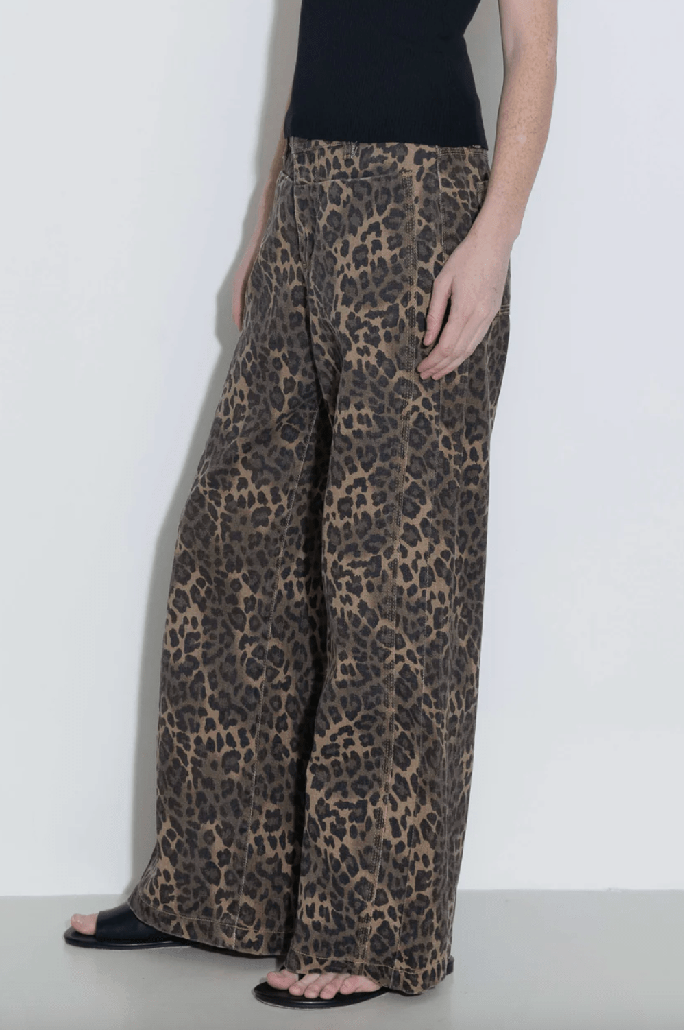 Leopard Wide Leg Denim Jeans - Detour Boutiques