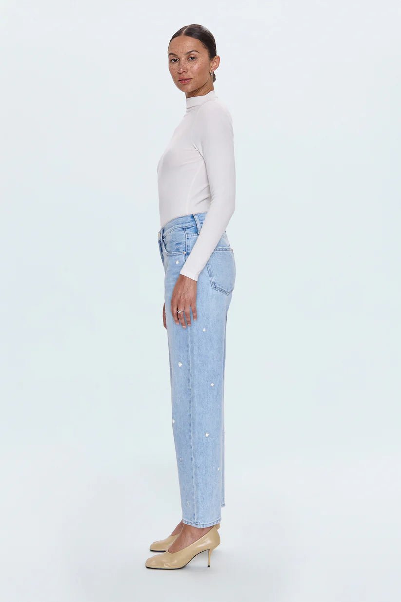 Lexi Mid Rise Bowed Straight Jean - Detour Boutiques