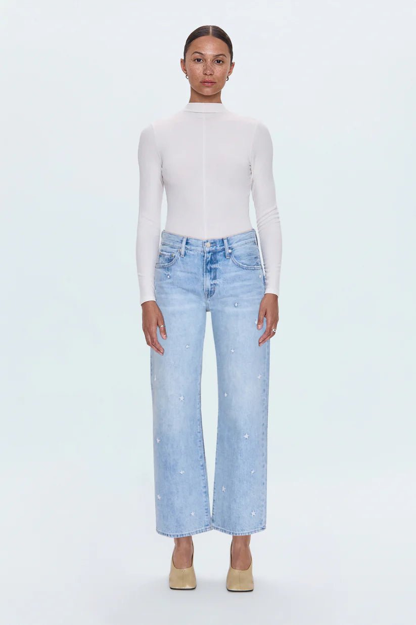 Lexi Mid Rise Bowed Straight Jean - Detour Boutiques