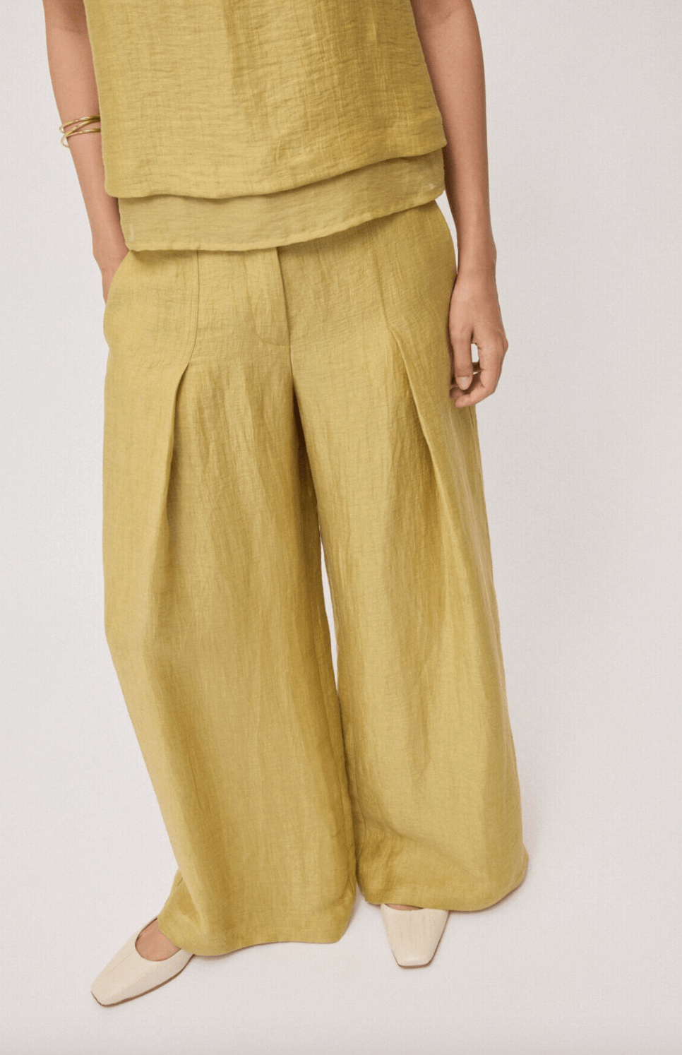 Linen blend palazzo trousers - Detour Boutiques