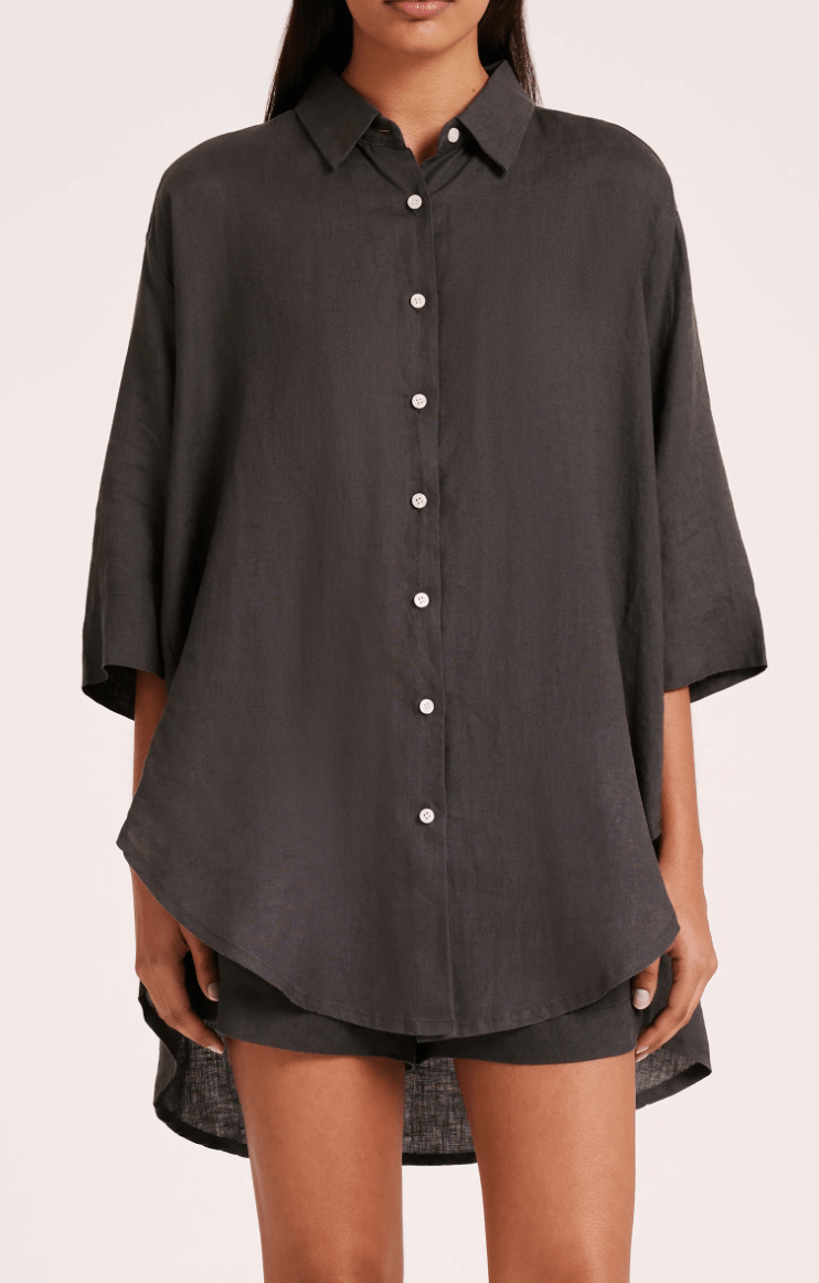 Lounge Linen Longline Shirt - Detour Boutiques
