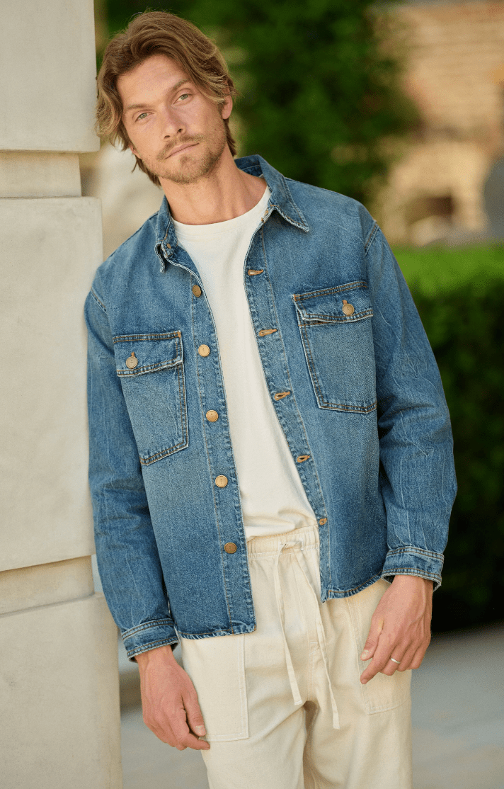 Men's Noah Overshirt in Japanese Denim - Detour Boutiques