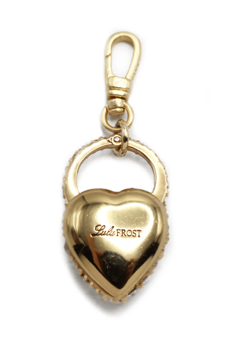 Nina Crystal Heart Lock Charm - Gold/Pearl - Detour Boutiques