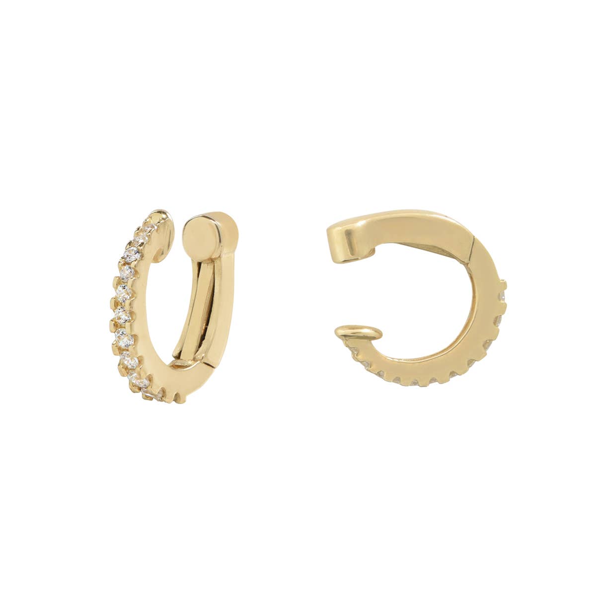 Ofina Jewelry - 10k Solid Gold CZ Fishtail Snap Middle Ear Cuff - Detour Boutiques