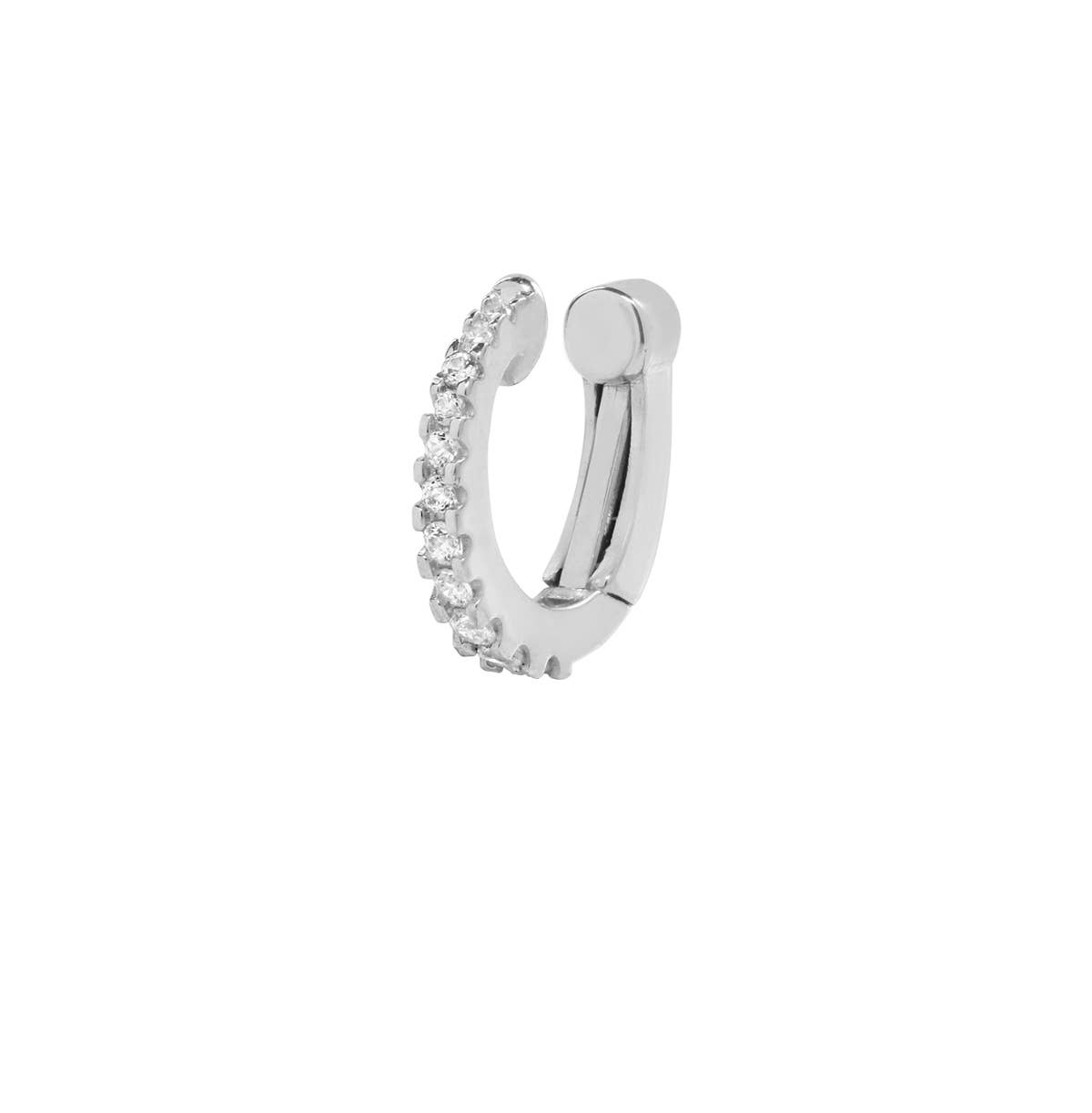 Ofina Jewelry - 10k Solid Gold CZ Fishtail Snap Middle Ear Cuff - Detour Boutiques