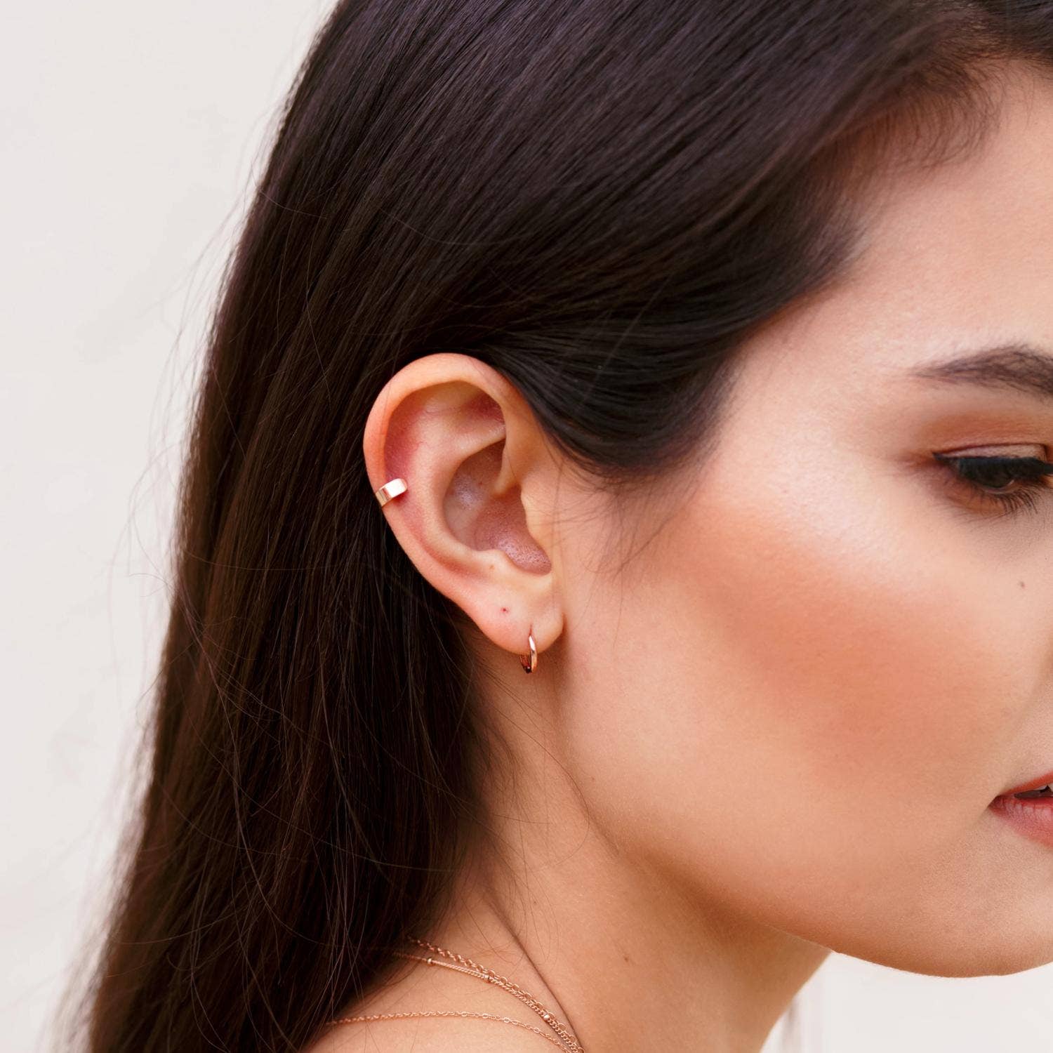 Ofina Jewelry - 10k Solid Gold Huggie Hoop - Detour Boutiques