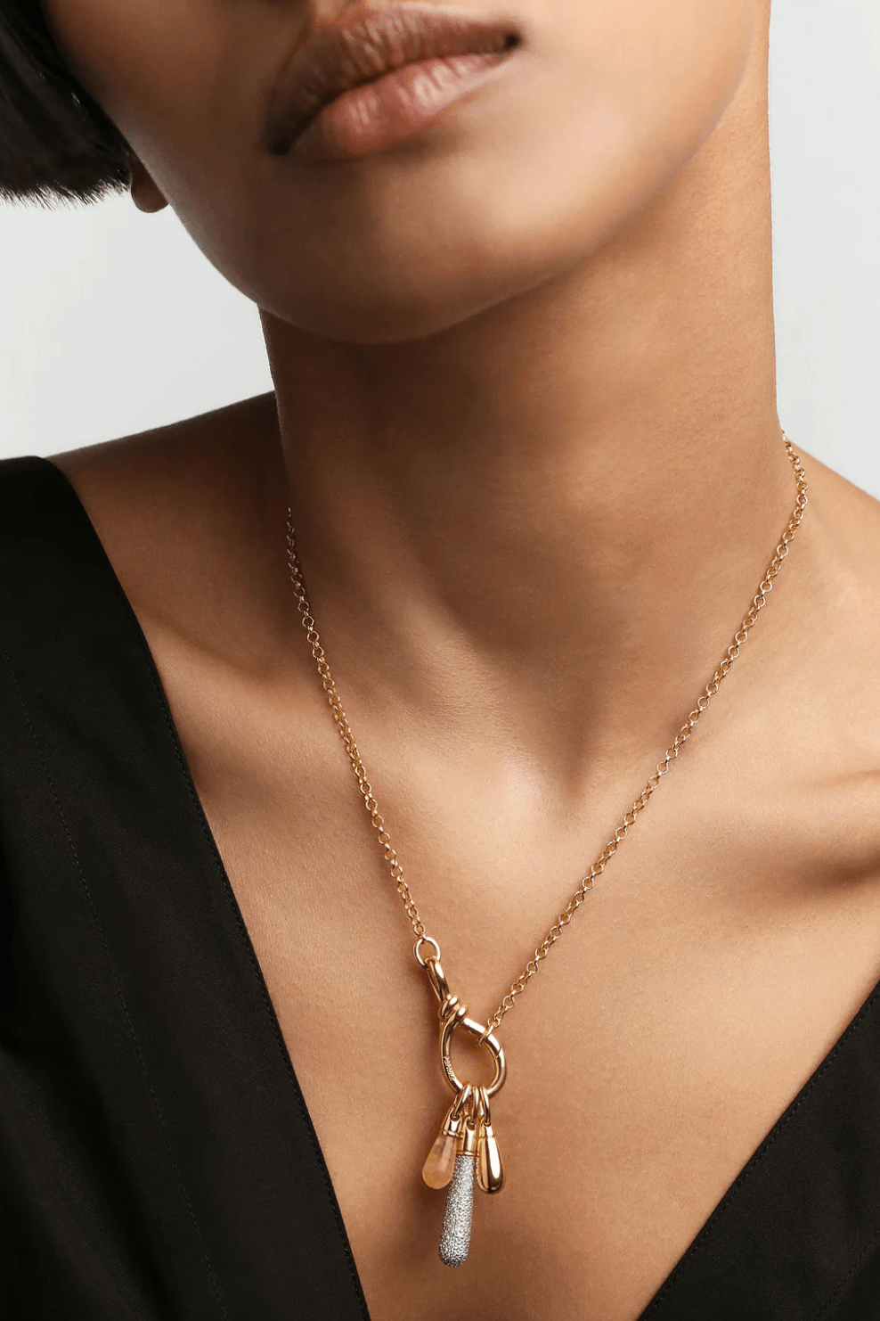 Pave Large Drop Pendant - Detour Boutiques