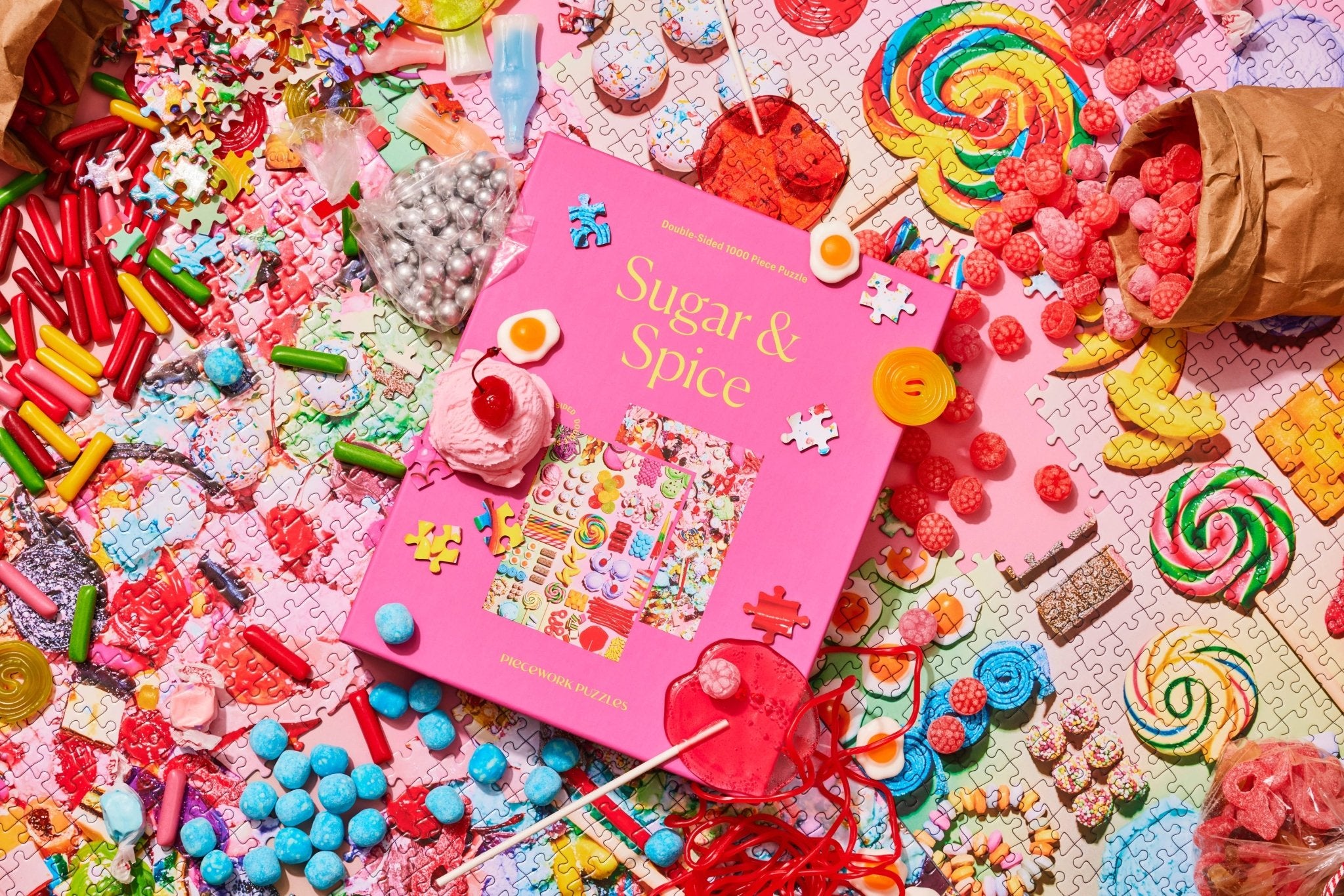 Piecework Puzzles - Sugar & Spice - Double Sided 1000 Piece Puzzle - Detour Boutiques