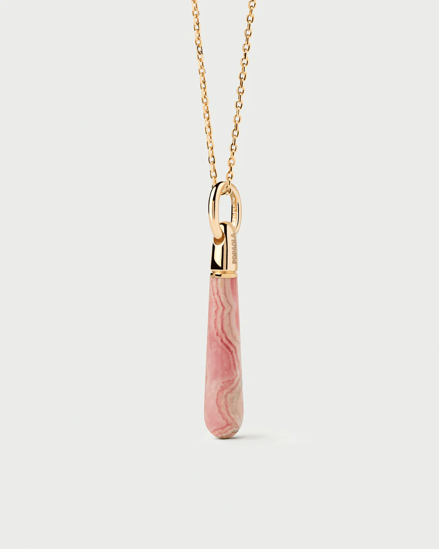 Rhodochrosite Large Drop Pendant - Detour Boutiques