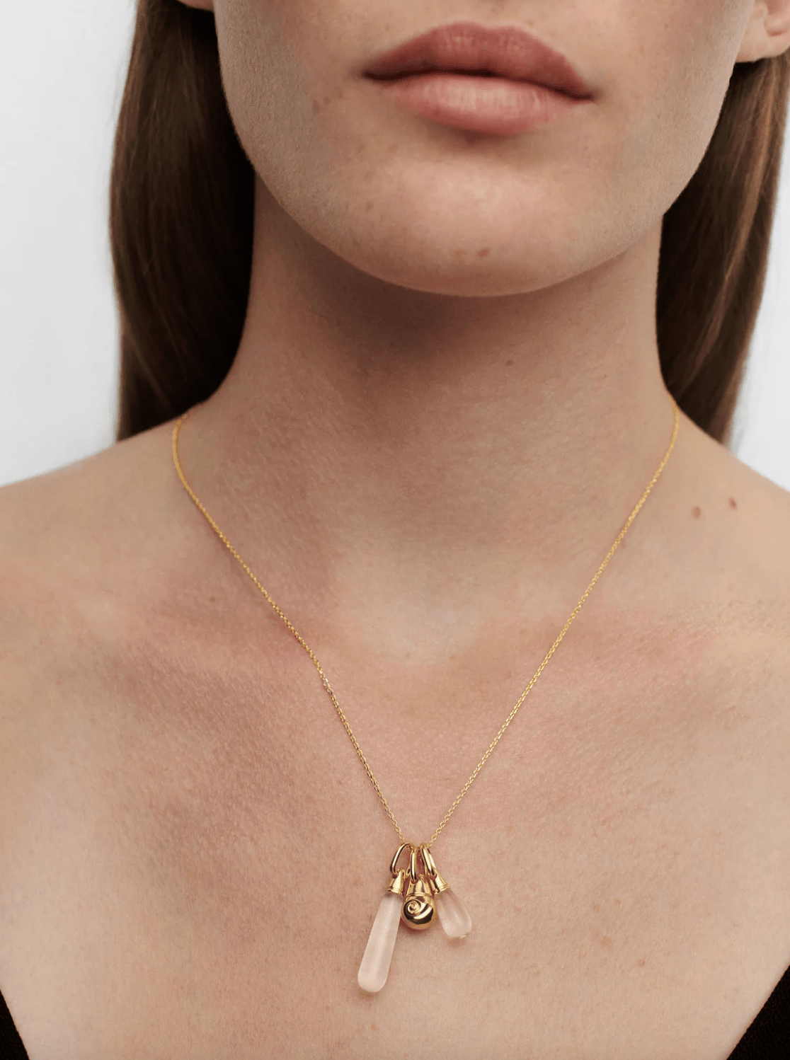 Rock Crystal Large Drop Pendant - Detour Boutiques